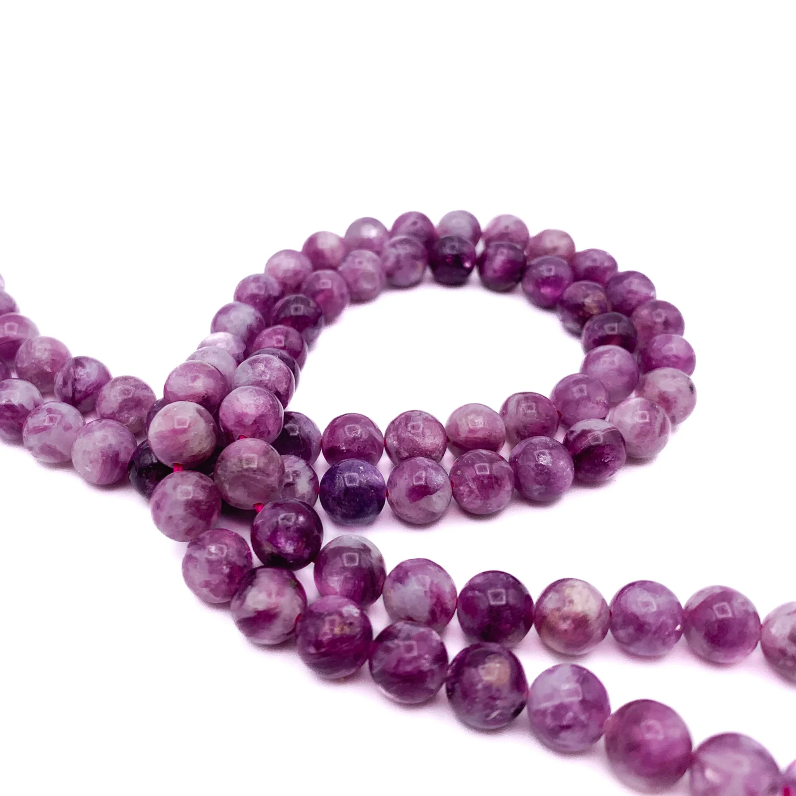 Lepidolite AAA 8mm Smooth Round Bead Strand - Image 4