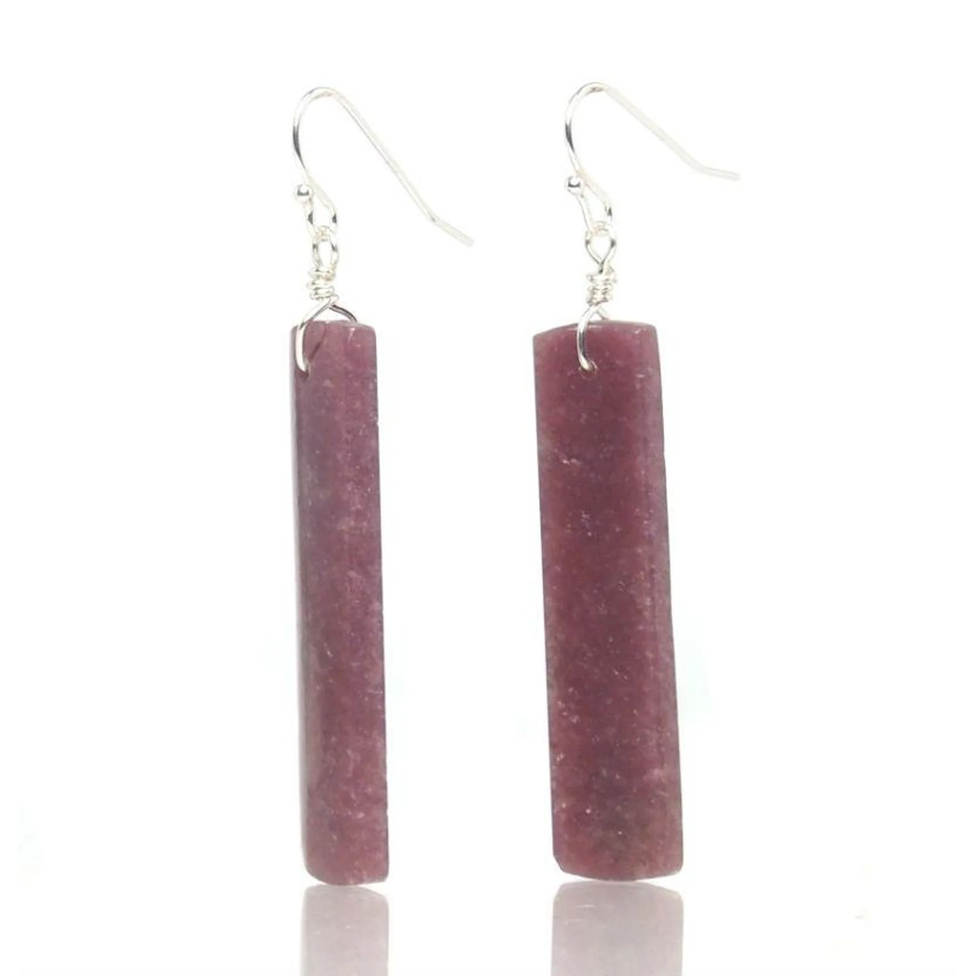 Lepidolite Earrings with Sterling Silver French Ear wires - Image 2