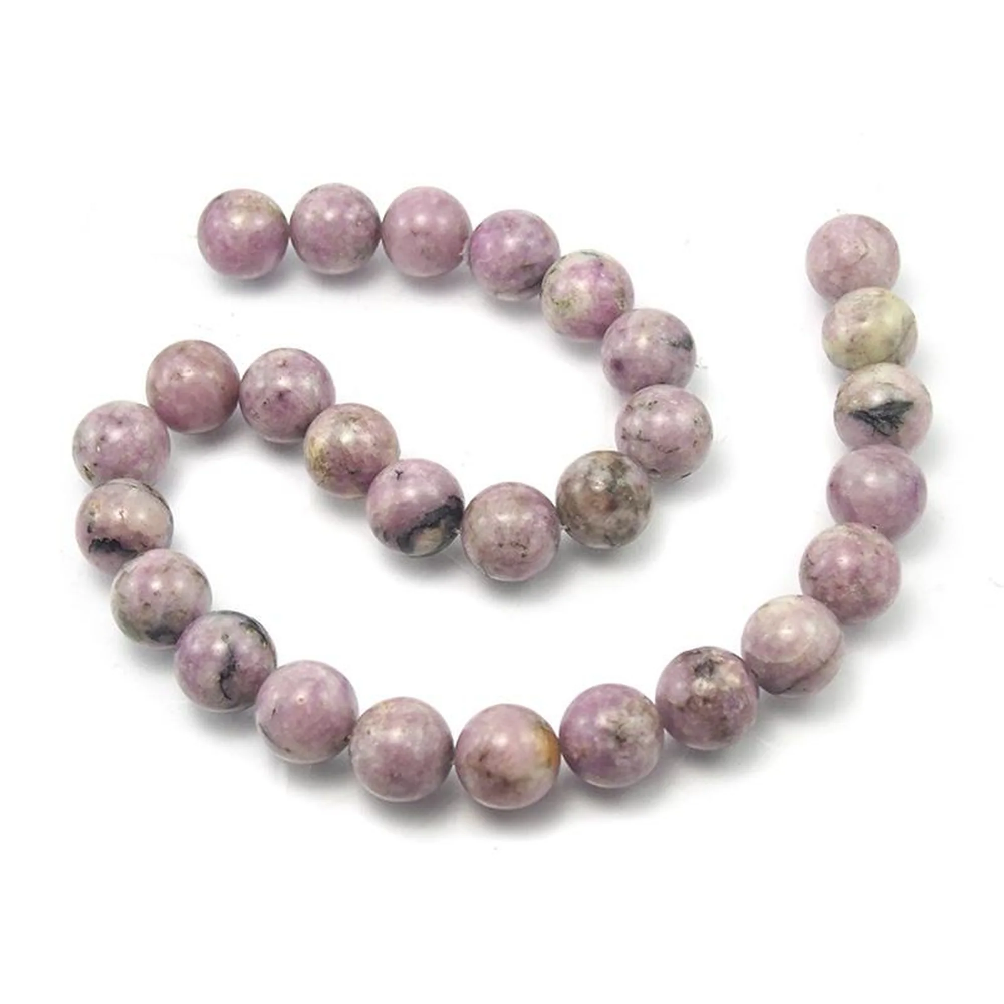 Lilac Lepidolite Smooth Rounds 14mm, 16mm Strand - Image 6