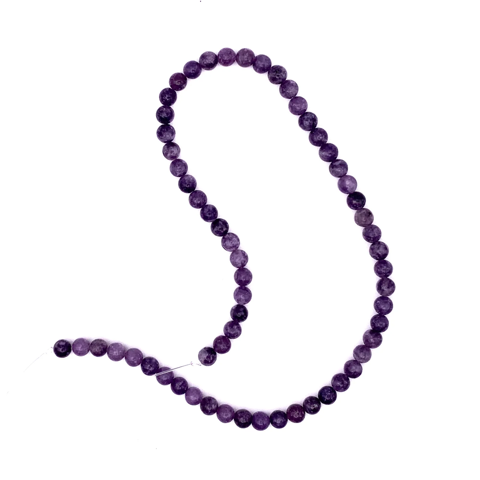 Lepidolite Violet 6.5mm Smooth Rounds Bead Strand - Image 2