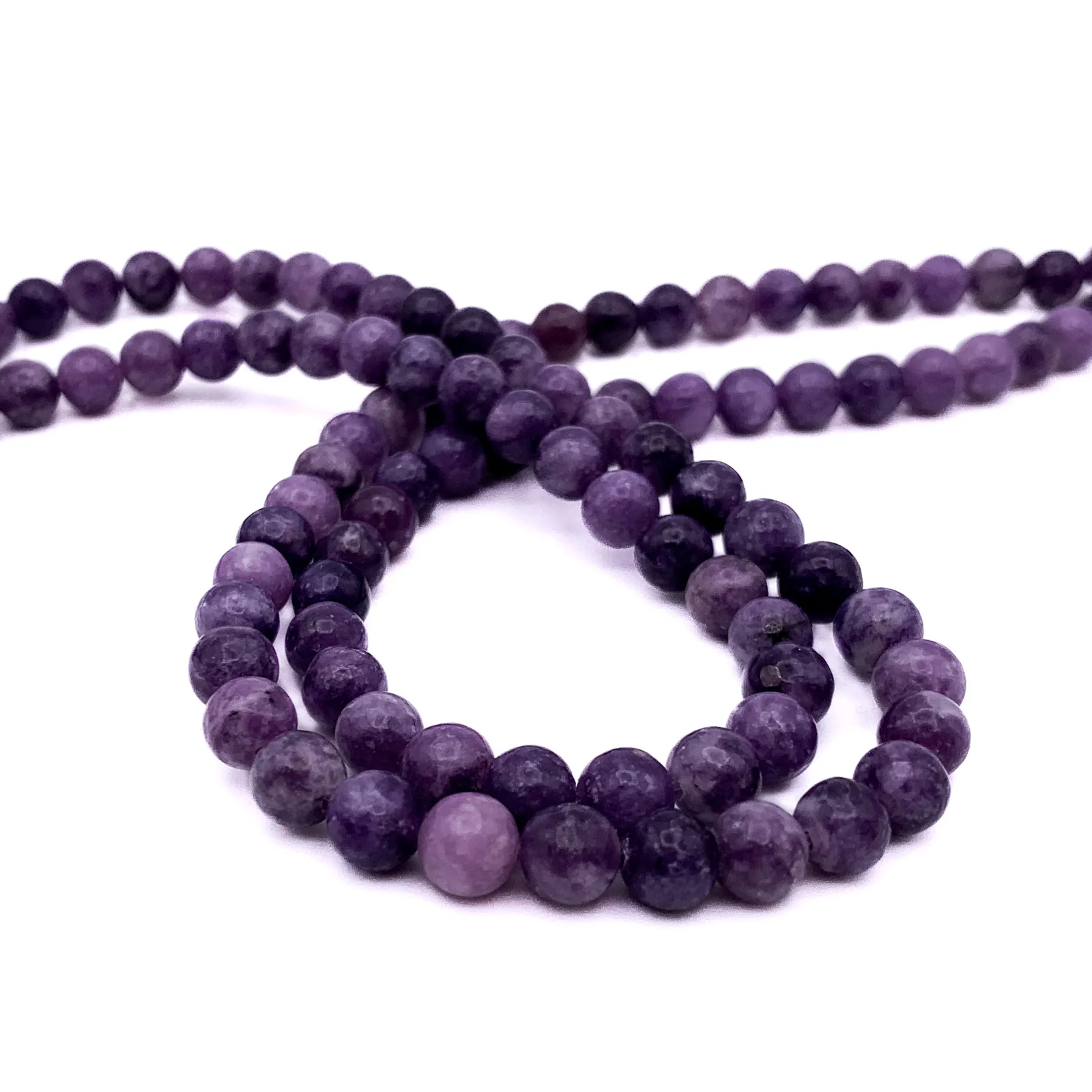 Lepidolite Violet 6.5mm Smooth Rounds Bead Strand - Image 3