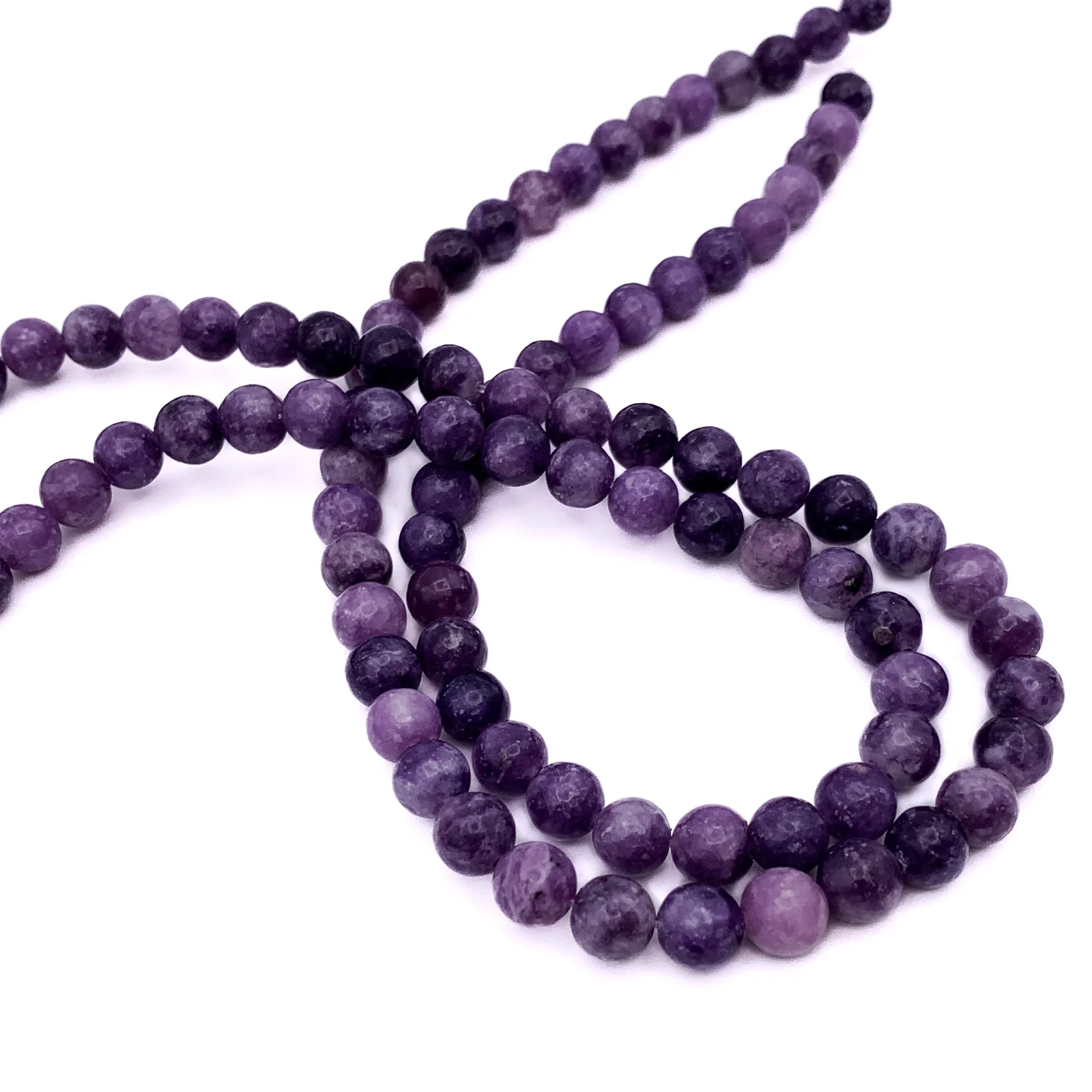 Lepidolite Violet 6.5mm Smooth Rounds Bead Strand - Image 4