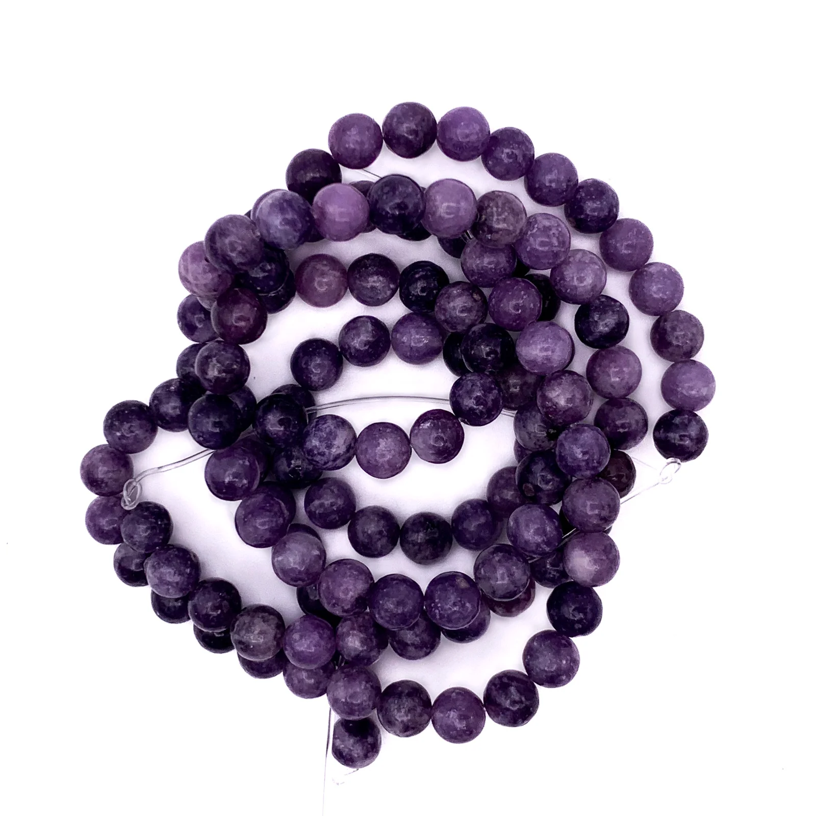 Lepidolite Violet 6.5mm Smooth Rounds Bead Strand - Image 5