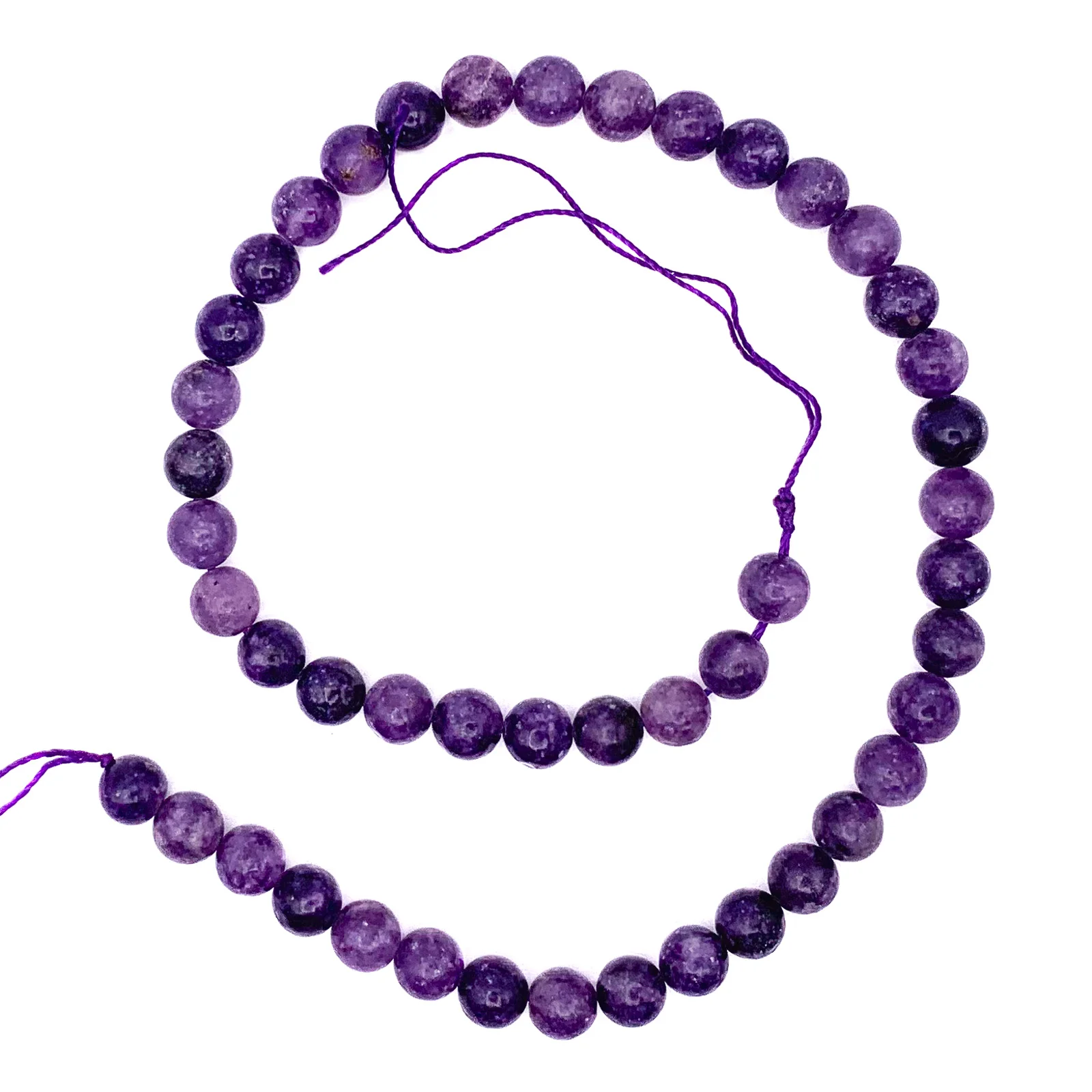 Lepidolite Violet 8.5mm Smooth Rounds Bead Strand - Image 2