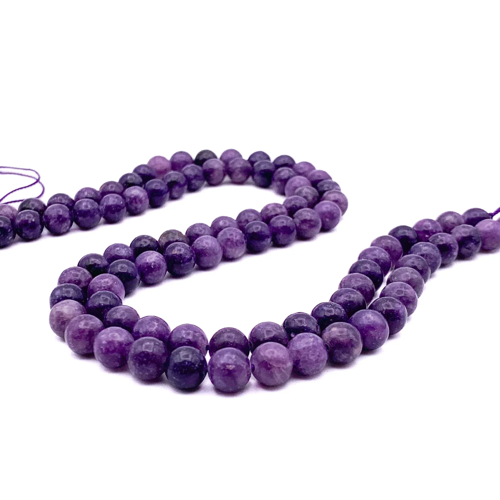 Lepidolite Violet 8.5mm Smooth Rounds Bead Strand - Image 3