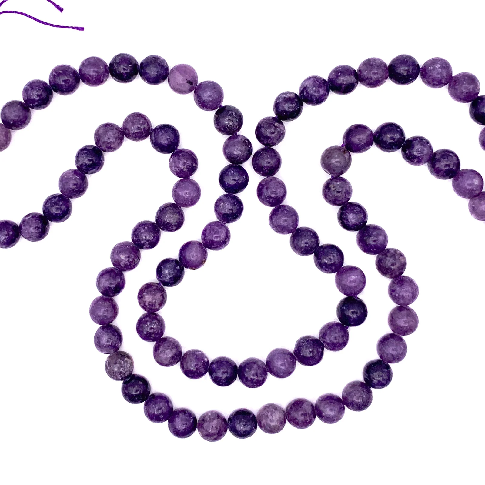 Lepidolite Violet 8.5mm Smooth Rounds Bead Strand - Image 4