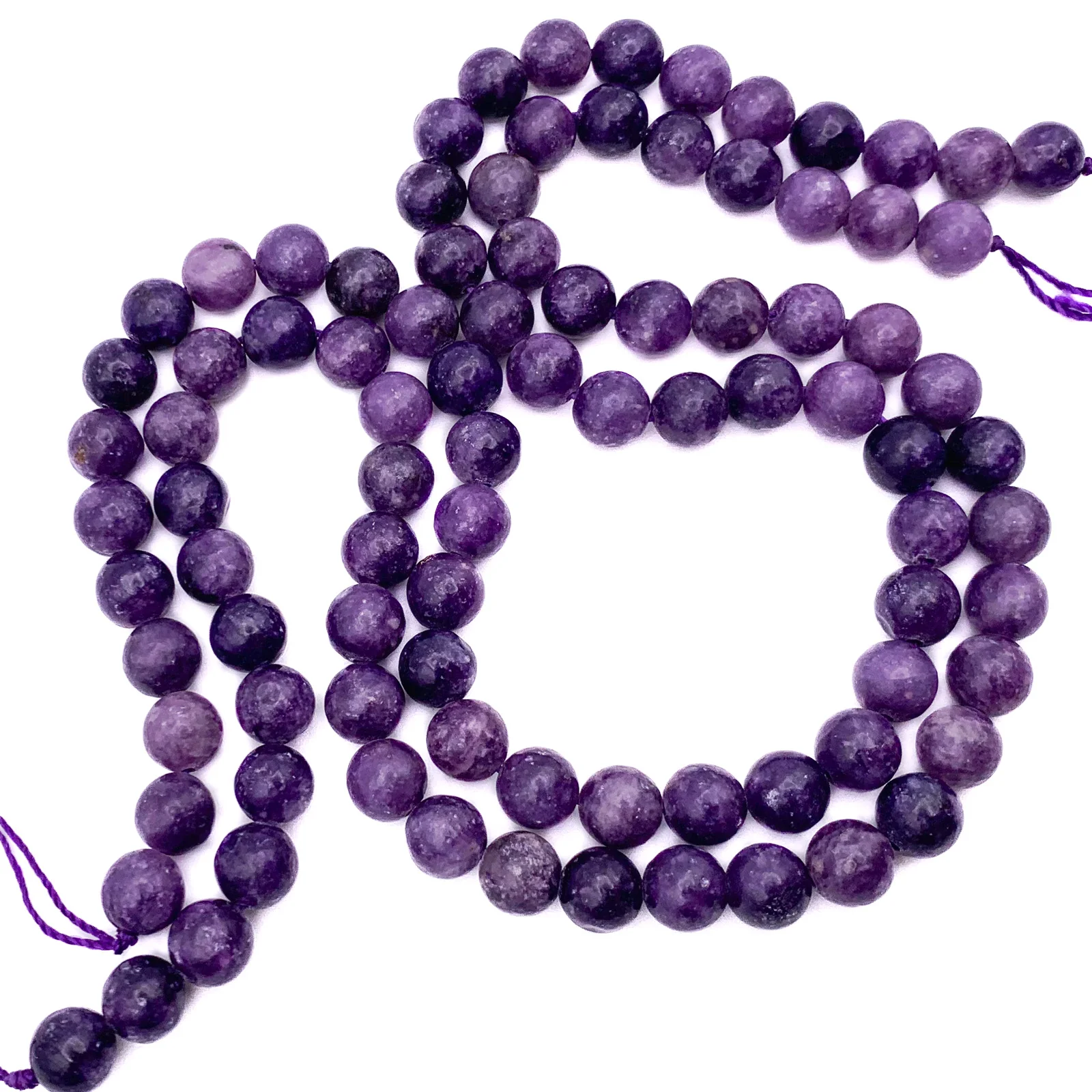 Lepidolite Violet 8.5mm Smooth Rounds Bead Strand - Image 5