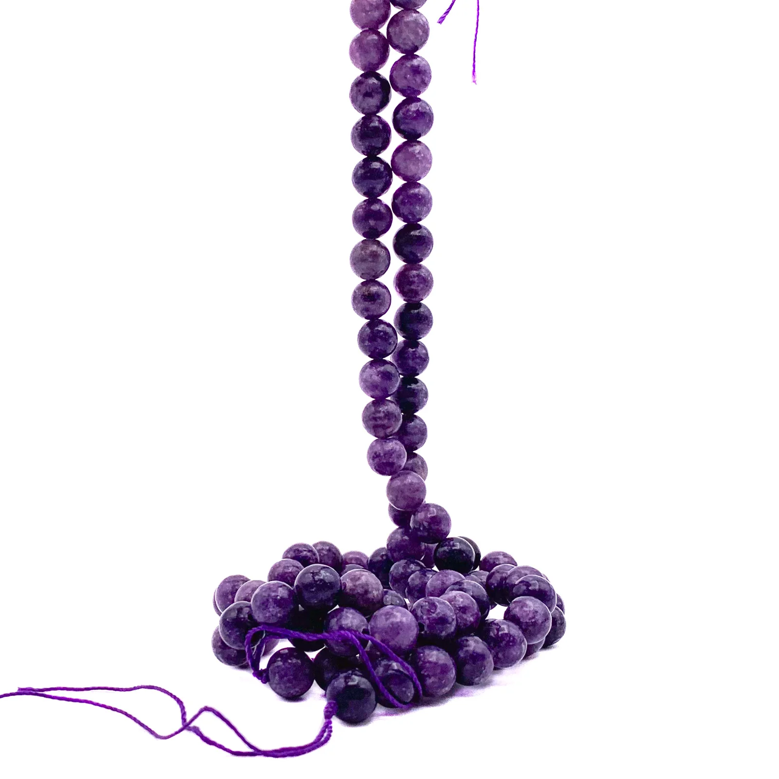 Lepidolite Violet 8.5mm Smooth Rounds Bead Strand - Image 7
