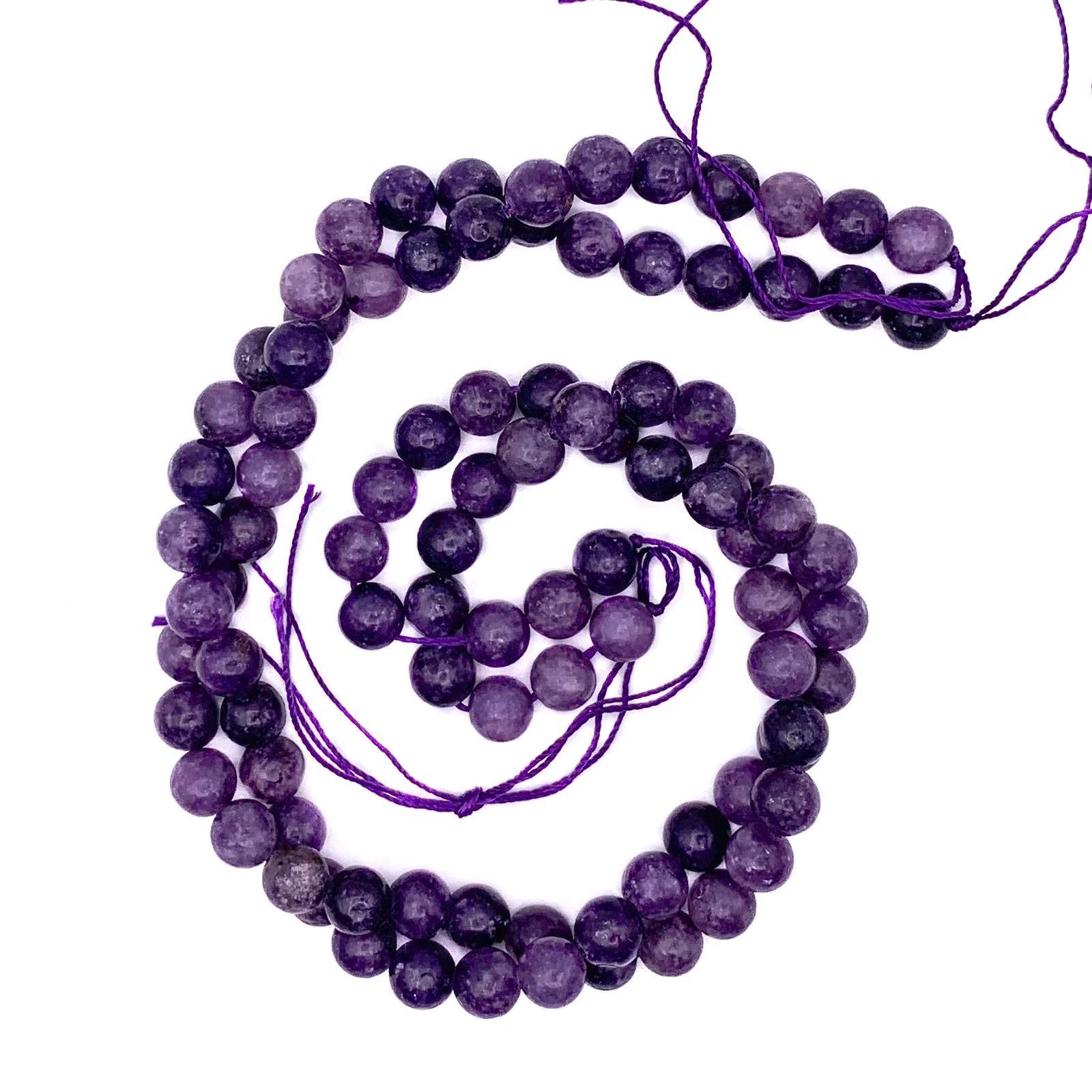 Lepidolite Violet 8.5mm Smooth Rounds Bead Strand - Image 8