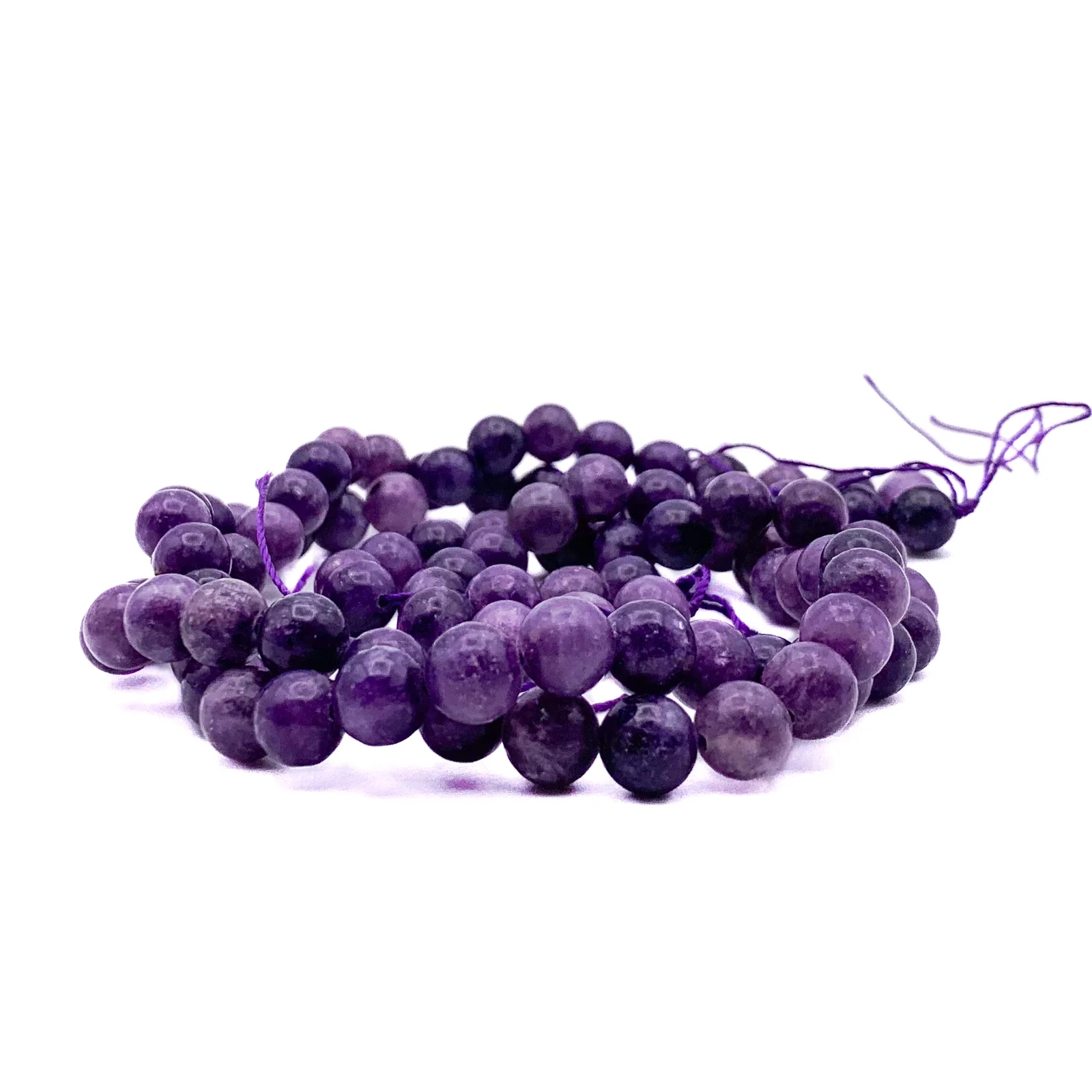 Lepidolite Violet 8.5mm Smooth Rounds Bead Strand - Image 9