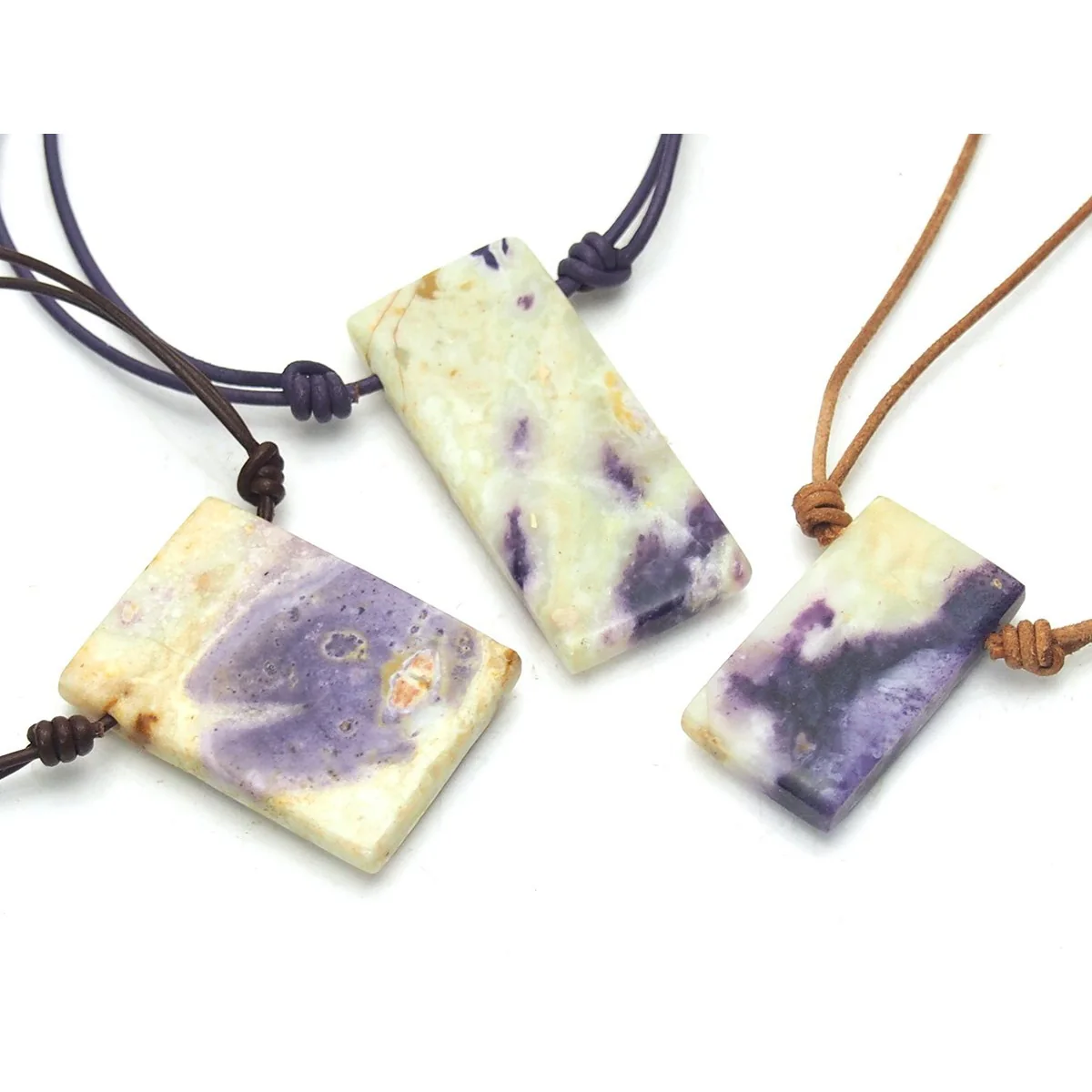 Lilac Fire Opal Pendant Necklace - Image 2