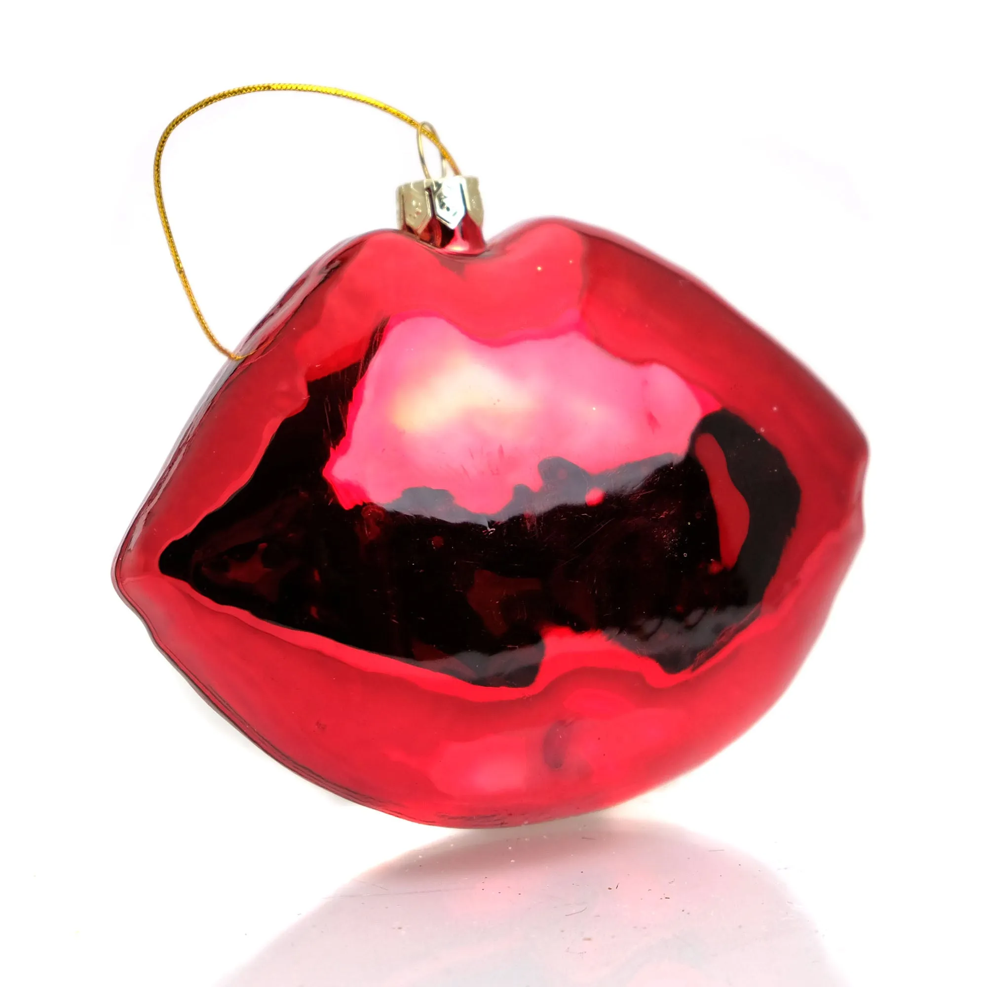 Lips with Cigarette Glass Ornament - Image 3