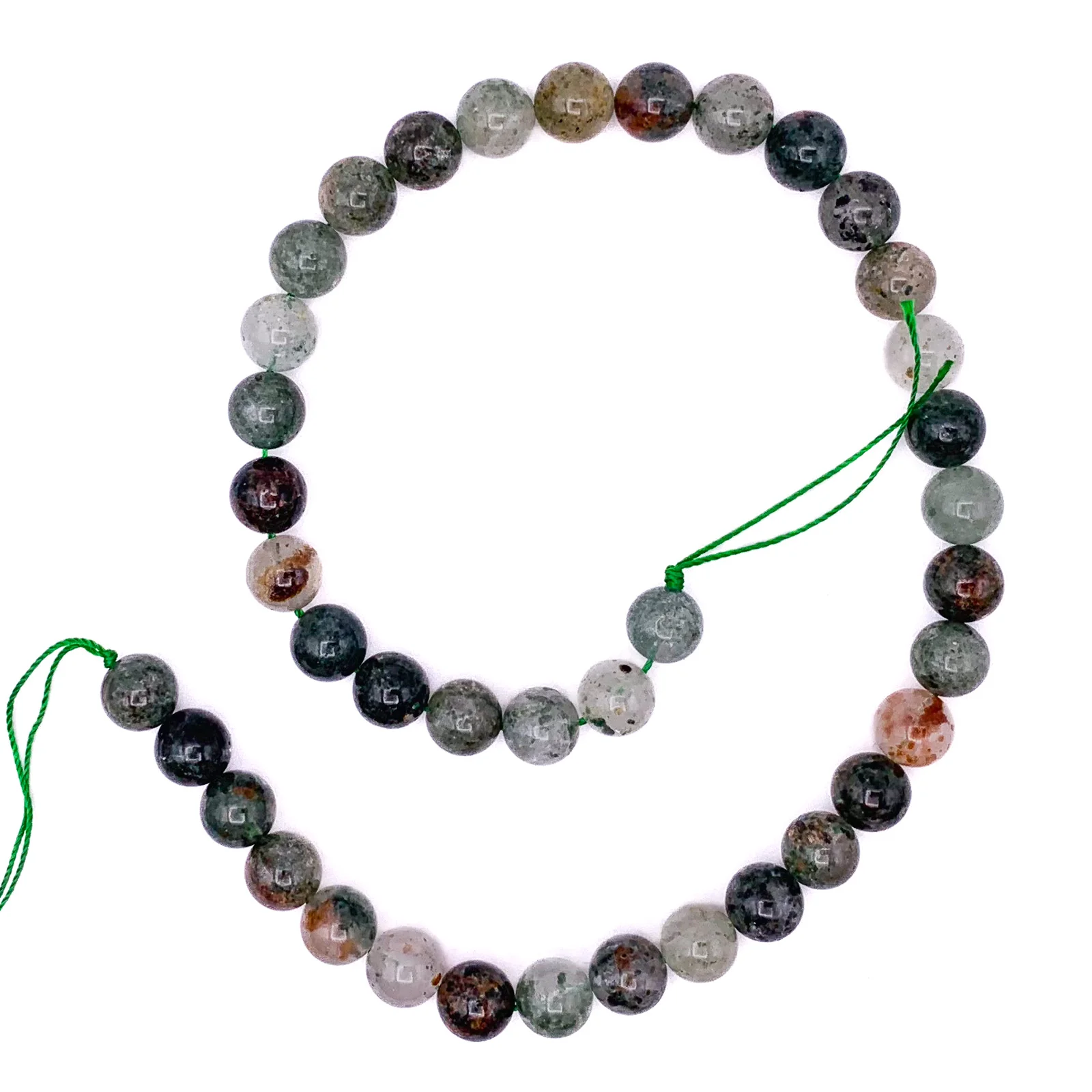 Lodolite Garden Quartz 10.5mm Smooth Rounds Bead Strand - Image 2
