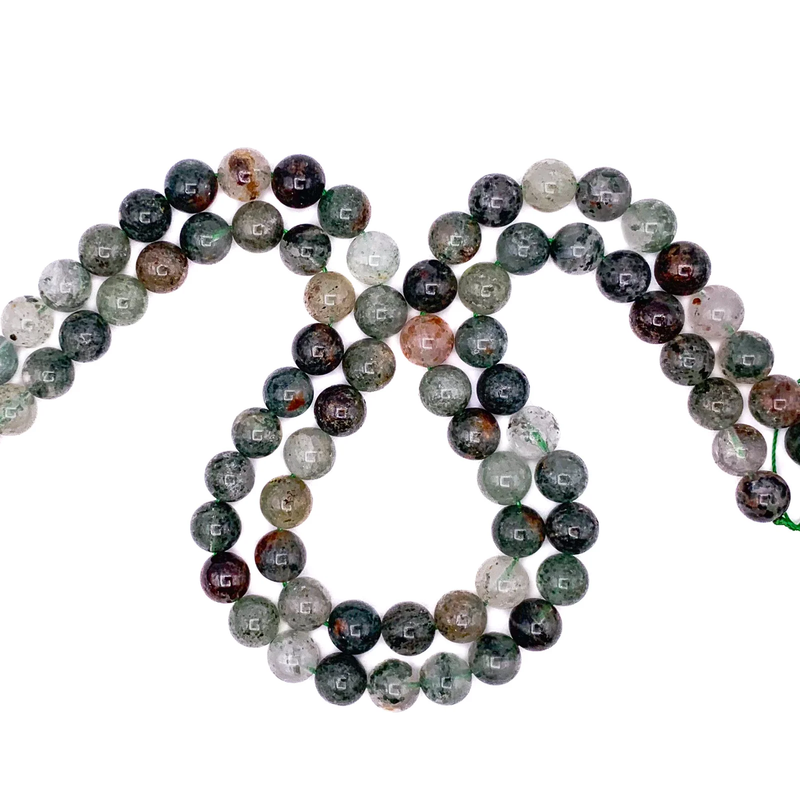 Lodolite Garden Quartz 10.5mm Smooth Rounds Bead Strand - Image 3