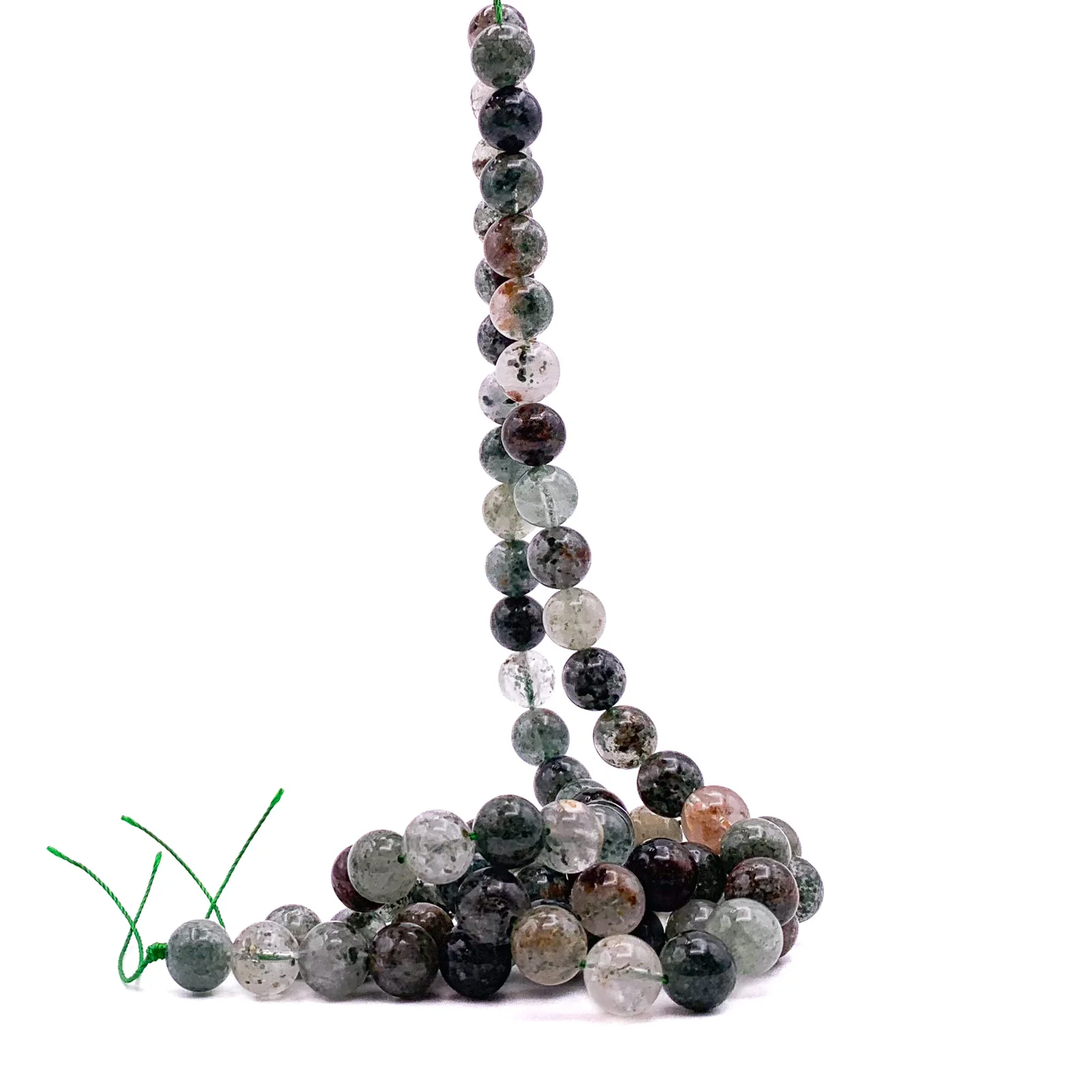 Lodolite Garden Quartz 10.5mm Smooth Rounds Bead Strand - Image 6