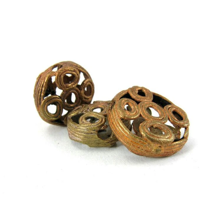 Lost Wax Cast Brass Bead Strand Necklace - Image 2