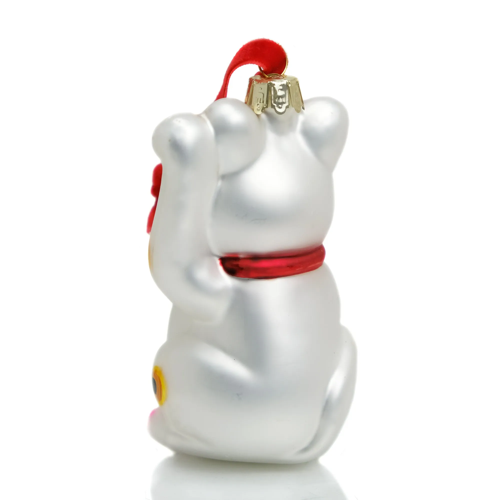 Lucky Cat Ornament- White - Image 2