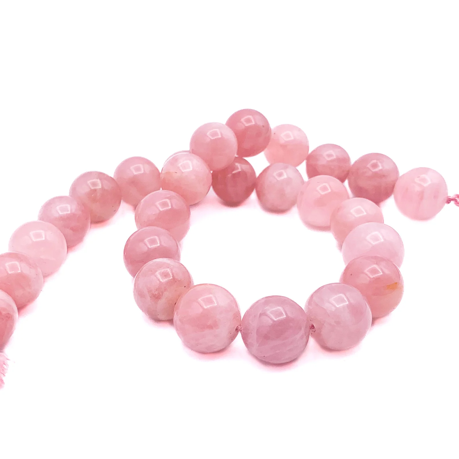 Madagascar Rose Quartz 14.5mm Smooth Rounds Bead Strand - Image 4