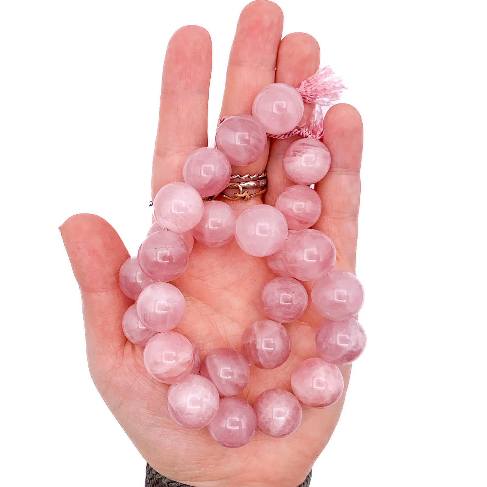 Madagascar Rose Quartz 14.5mm Smooth Rounds Bead Strand - Image 5
