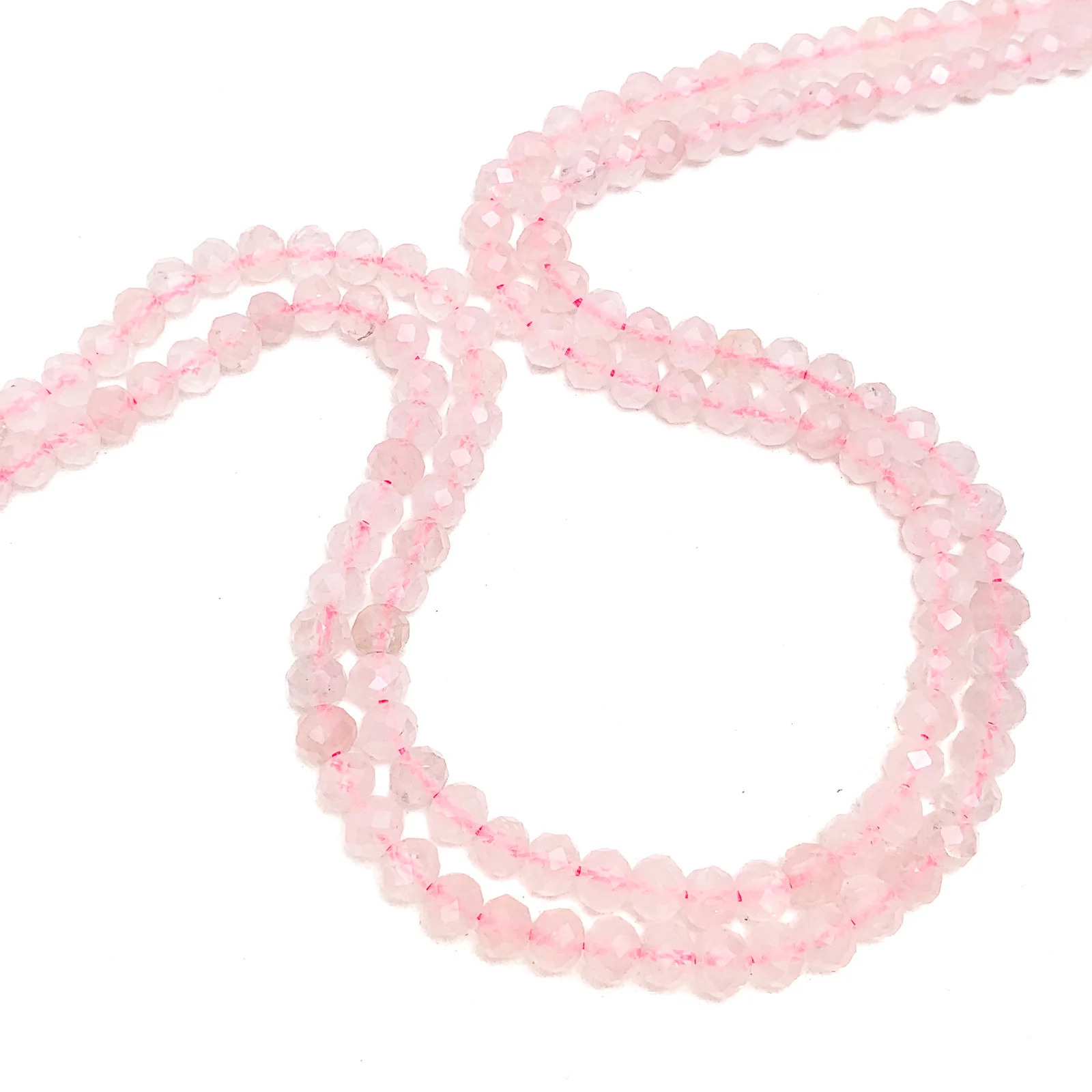 Madagascar Rose Quartz 5.5mm Faceted Rounds Bead Strand - Image 3