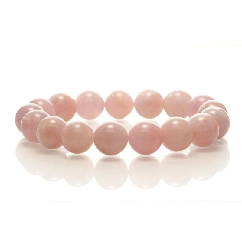 Madagascar Rose Quartz Stretch Bracelet 12mm - Image 2