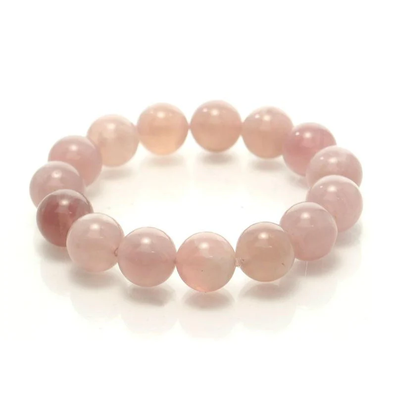 Madagascar Rose Quartz Stretch Bracelet 13mm - Image 2