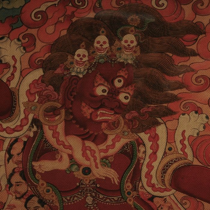 Mahakala & Buddha Thangka, Tibet #734 - Image 4