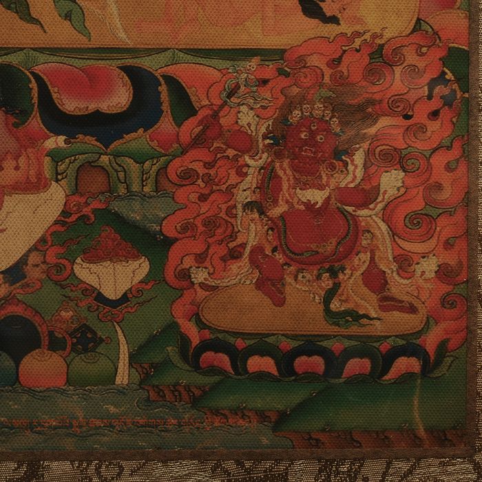 Mahakala & Buddha Thangka, Tibet #734 - Image 5