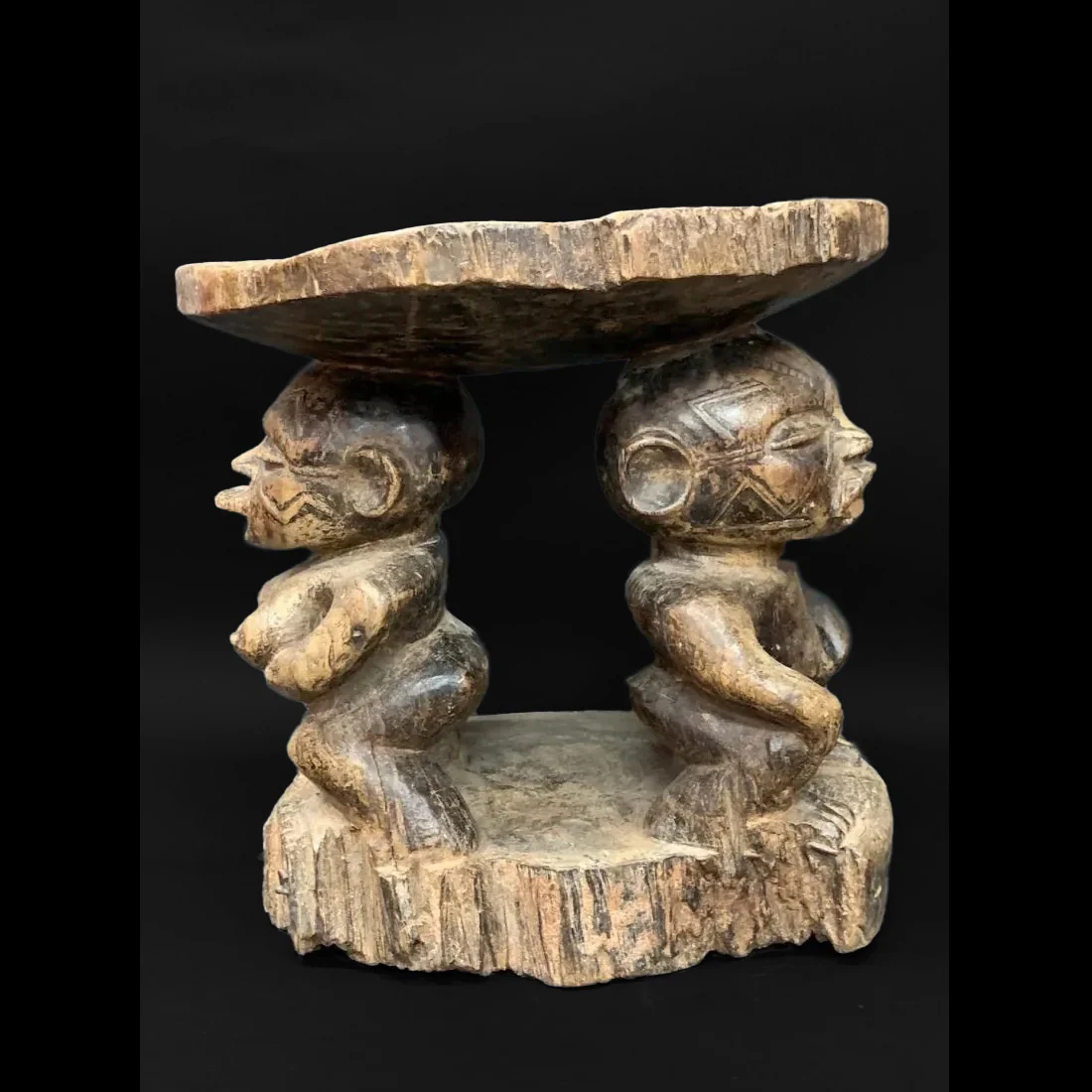 Makonde Ancestral Ceremonial Stool, Tanzania #107 - Image 3