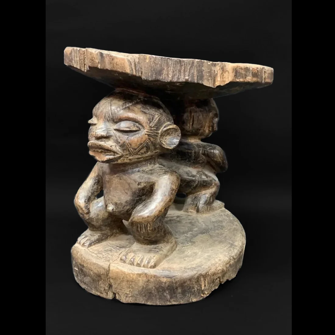 Makonde Ancestral Ceremonial Stool, Tanzania #107 - Image 4