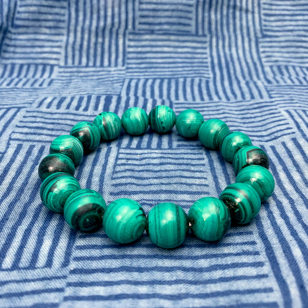 Malachite 12mm Stretch Bracelet - Image 2