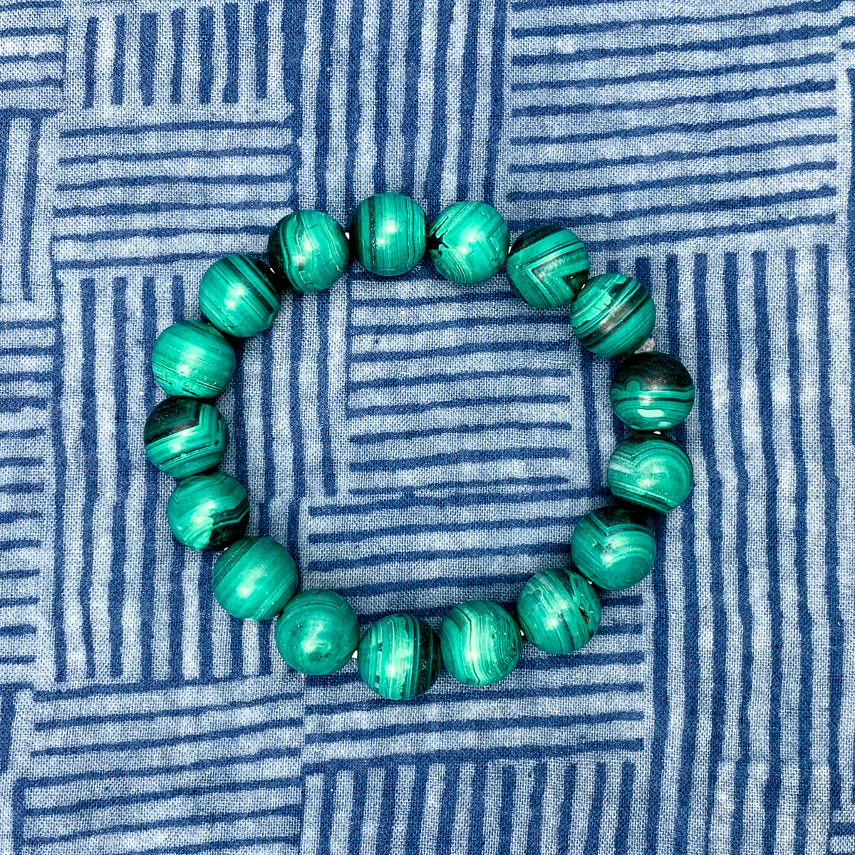 Malachite 12mm Stretch Bracelet - Image 3