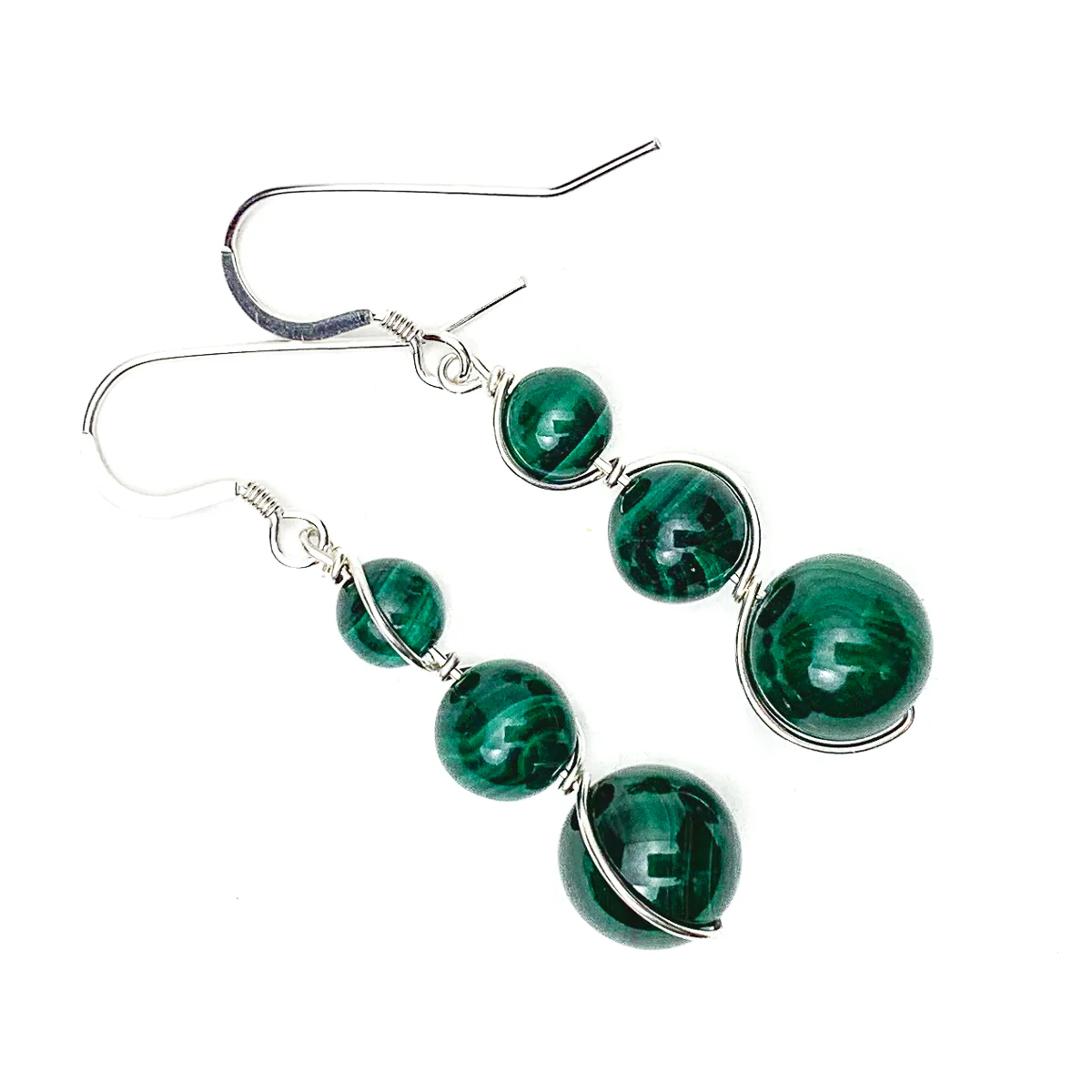 Malachite Earrings With Gold-Filled French Earwires - Image 3