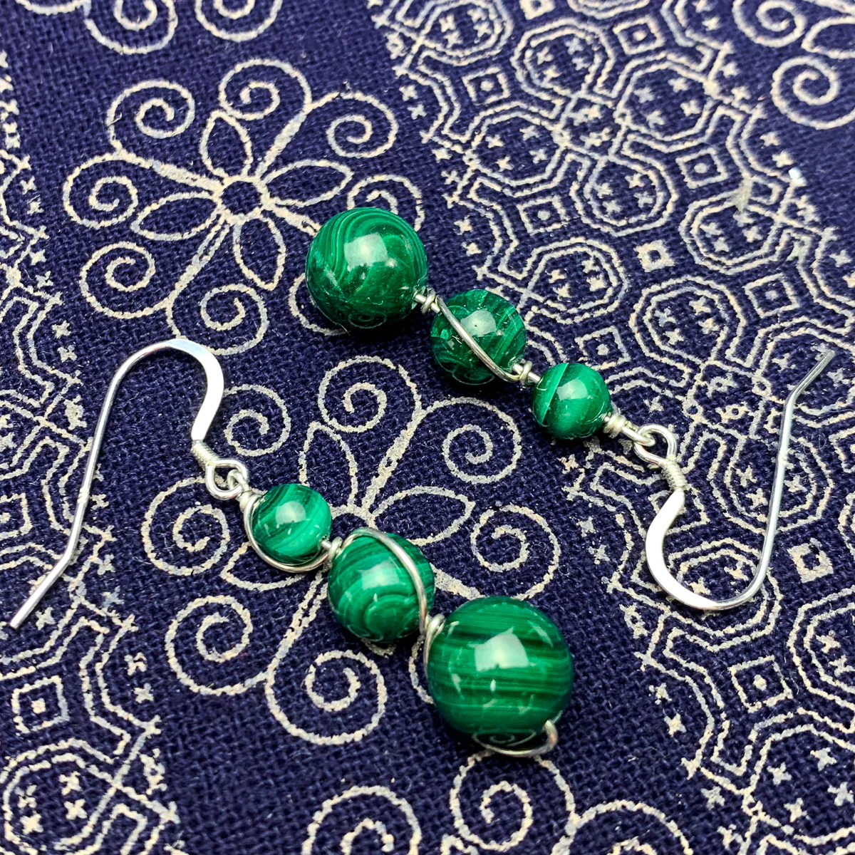 Malachite Earrings With Gold-Filled French Earwires - Image 4