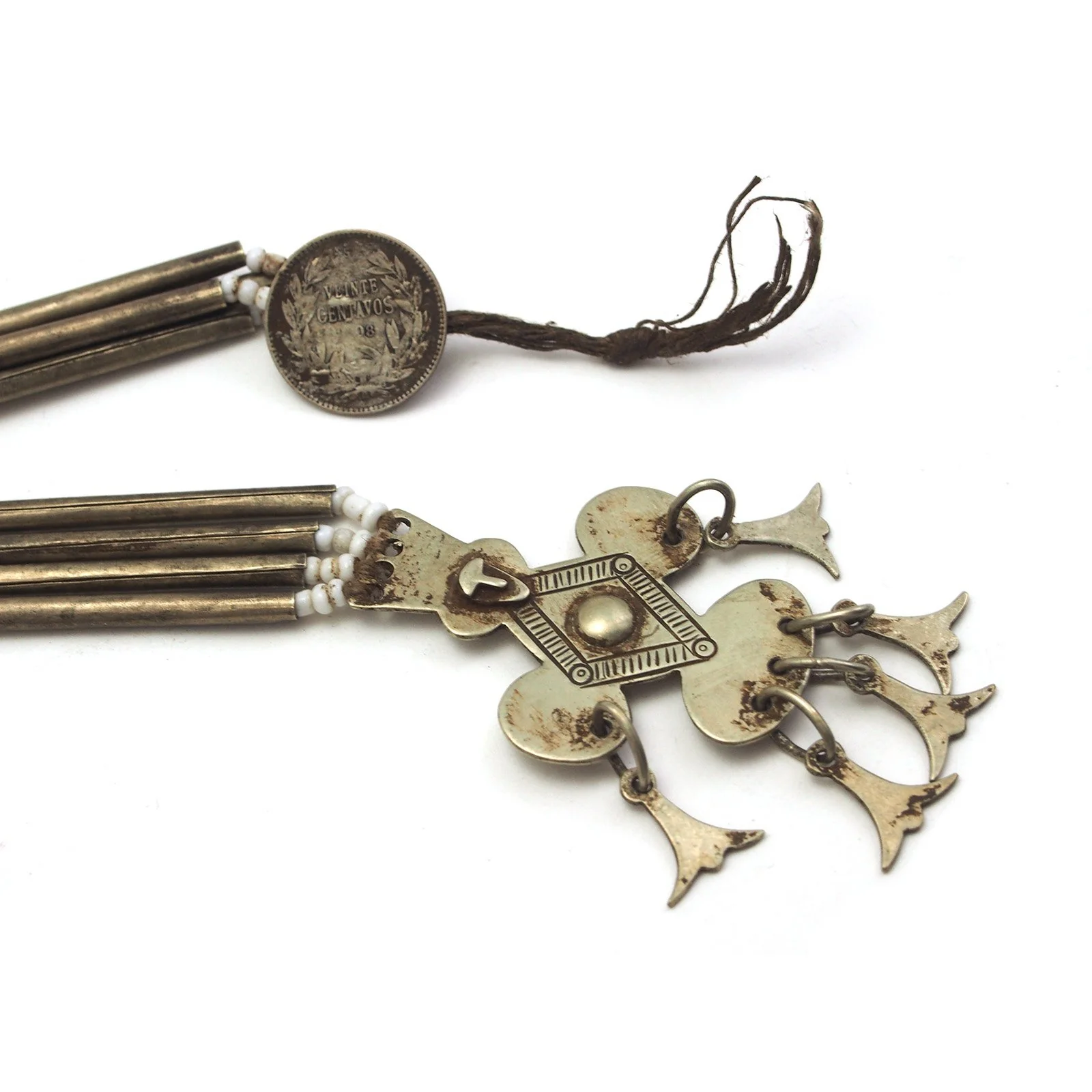 Antique Mapuche Krucelis Broach Necklace - Image 2