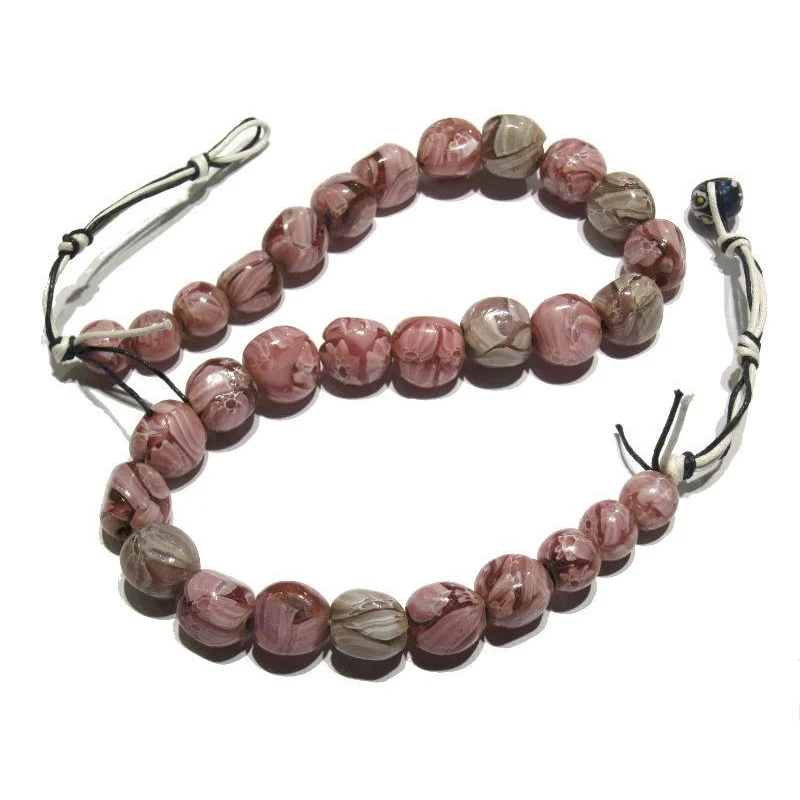 "Marvelous Marbles" Pink Scrabble Glass Bead Necklace/Strand or Loose - Image 2
