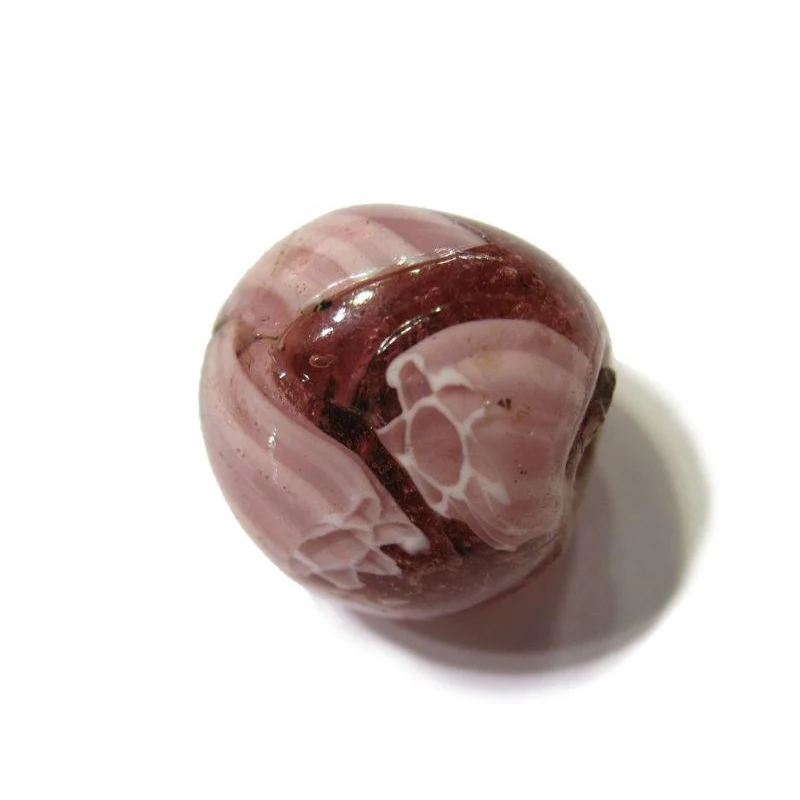 "Marvelous Marbles" Pink Scrabble Glass Bead Necklace/Strand or Loose - Image 4