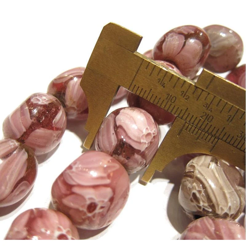 "Marvelous Marbles" Pink Scrabble Glass Bead Necklace/Strand or Loose - Image 7