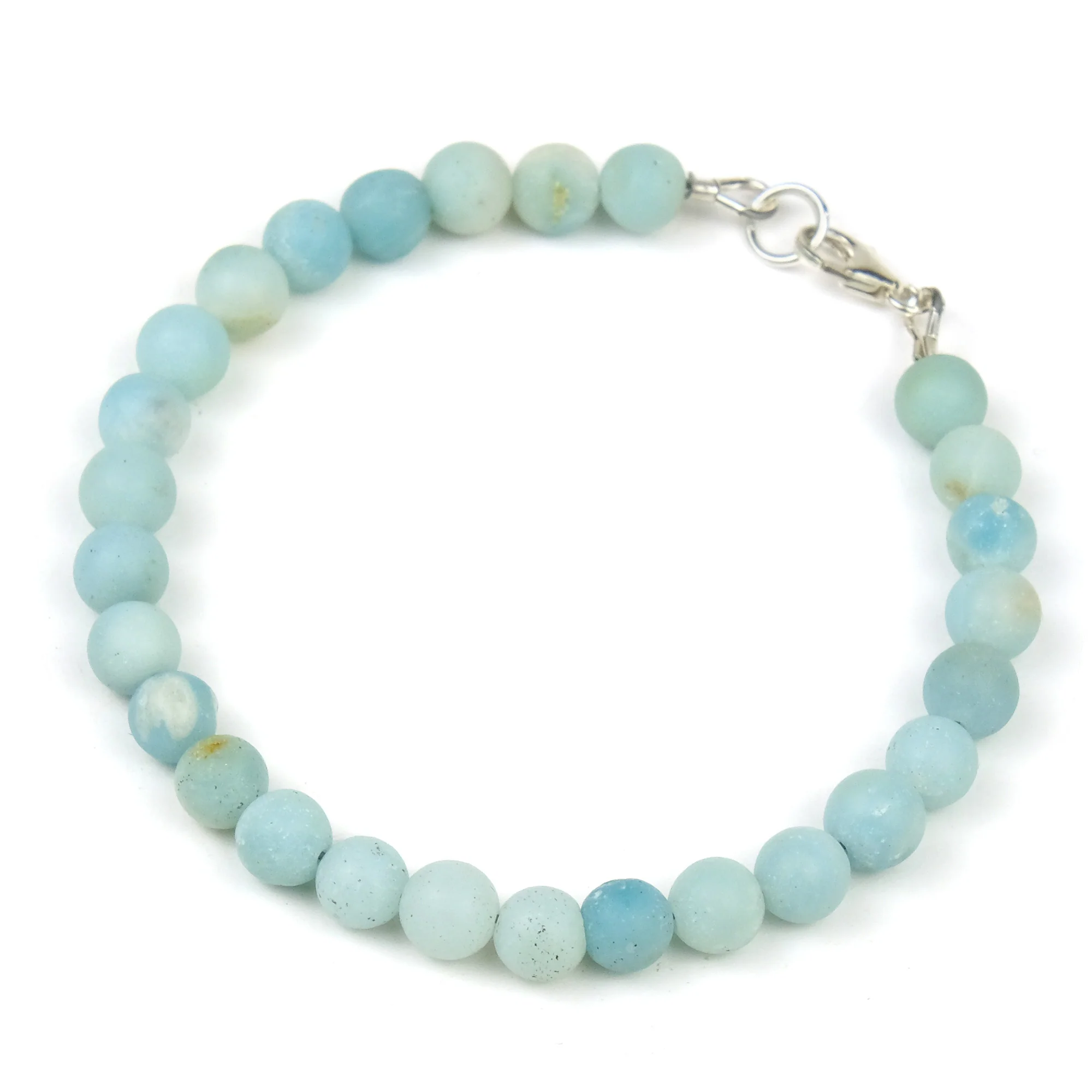Matte Amazonite Bracelet with Sterling Silver Trigger Clasp - Image 2