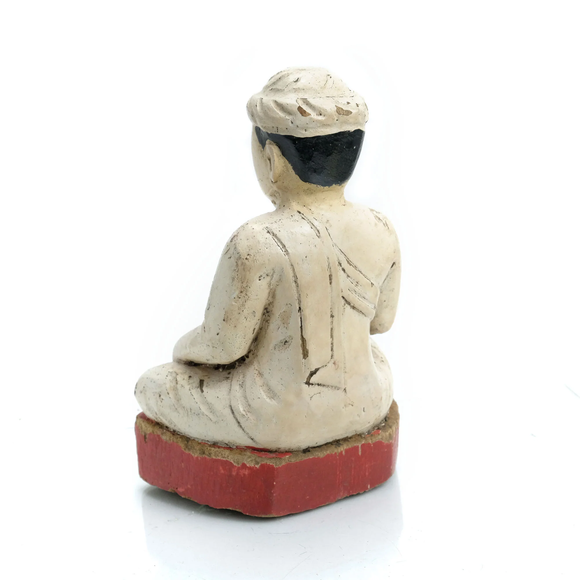 Meditation Temple Figure Burma Wooden Statue #1 - Image 3