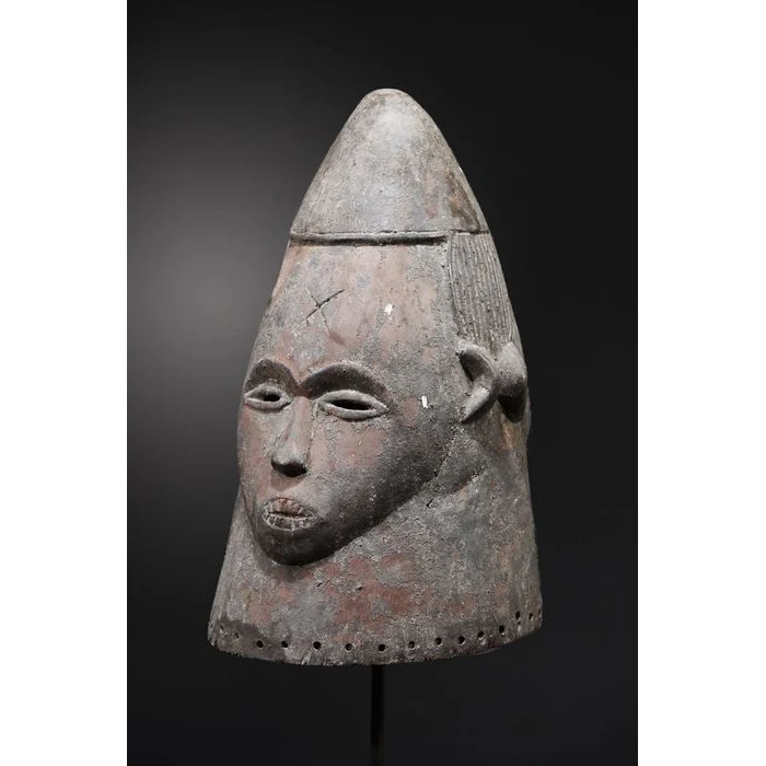 Mende / Bassa Female Helmet Mask, Sierra Leone / Liberia #891 - Image 3