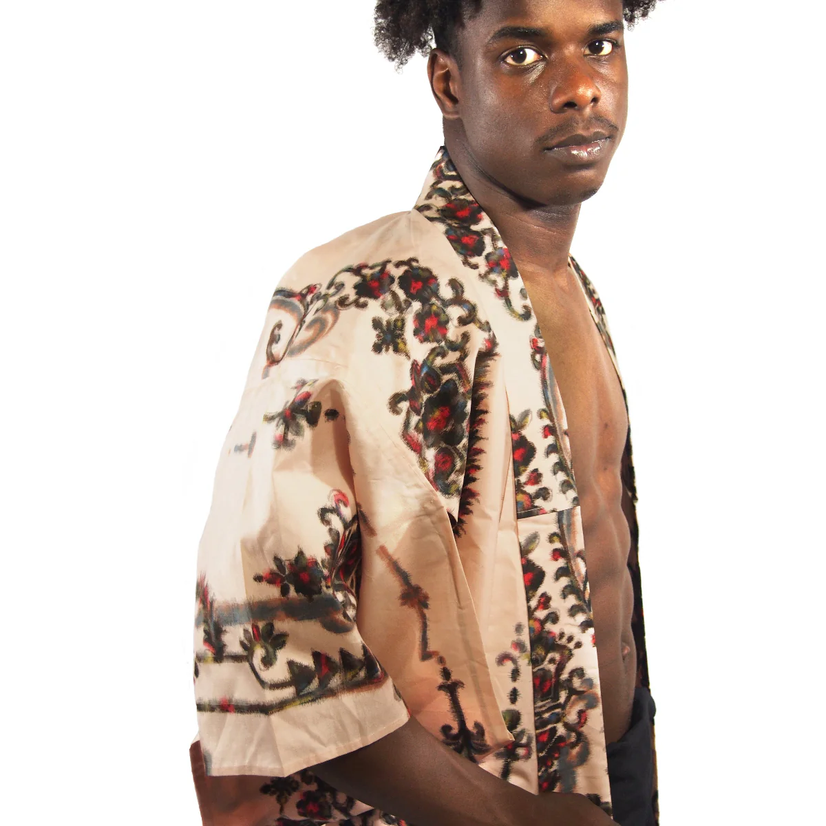 Men's Long 100% Silk Hand Painted Kimono 1 - Image 4