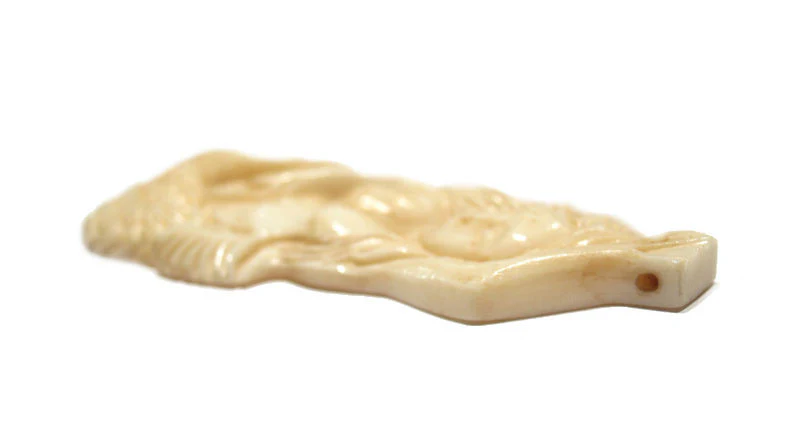 Mermaid Hand Carved Bone Pendant 2 - Image 5