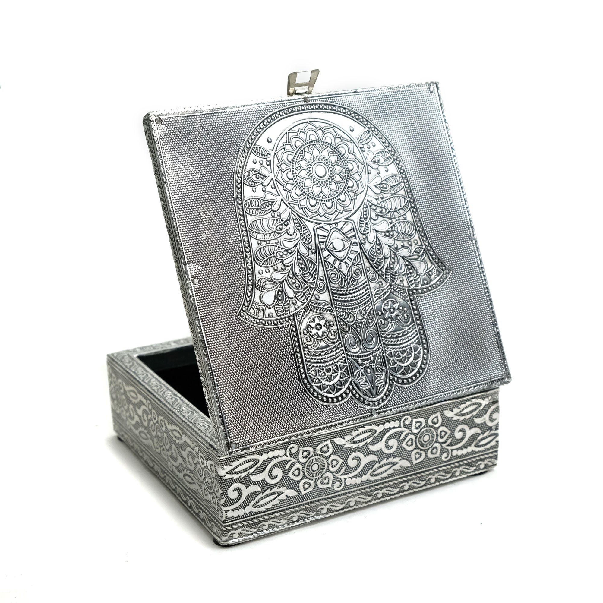Metal Embossed Box 6", Hamsa - Image 4