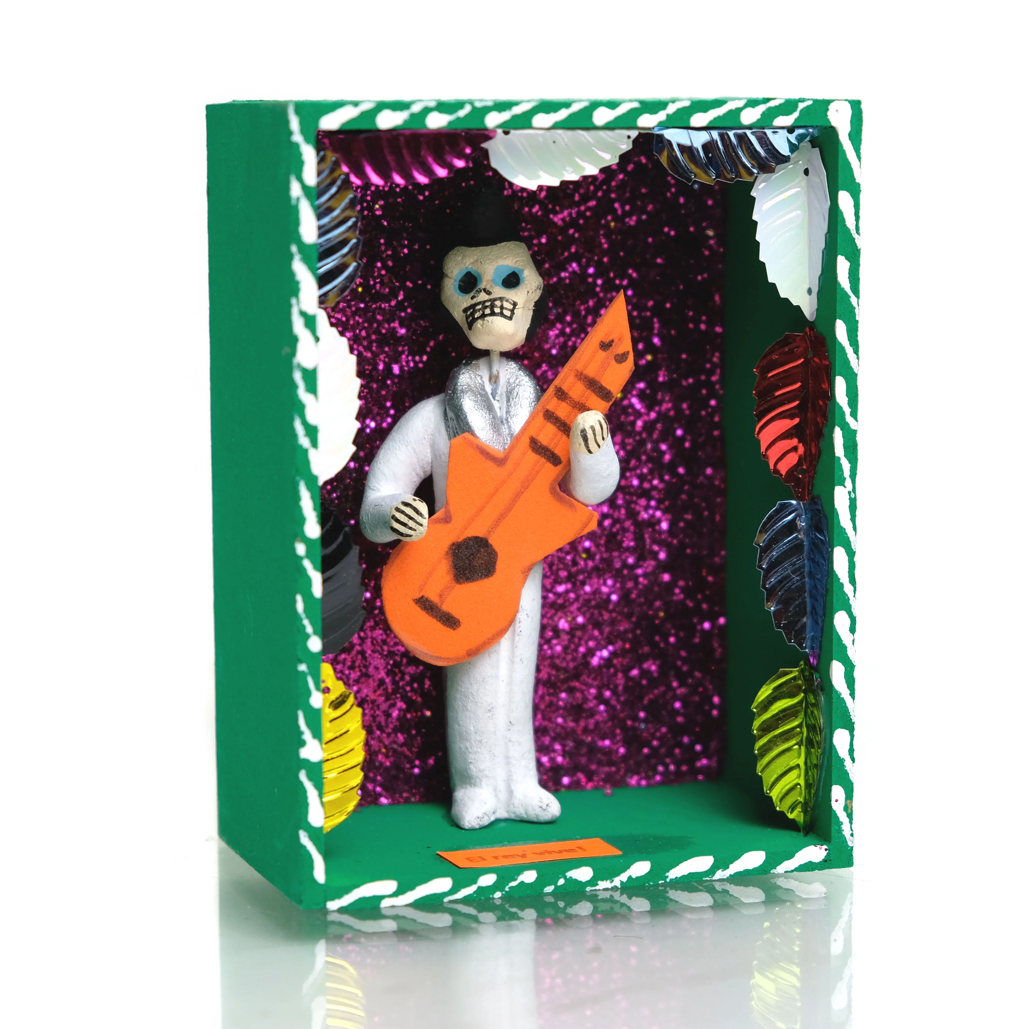 Viva El Rey Tribute to Elvis the King Mexican Dia Del Muerta Caja - Image 4