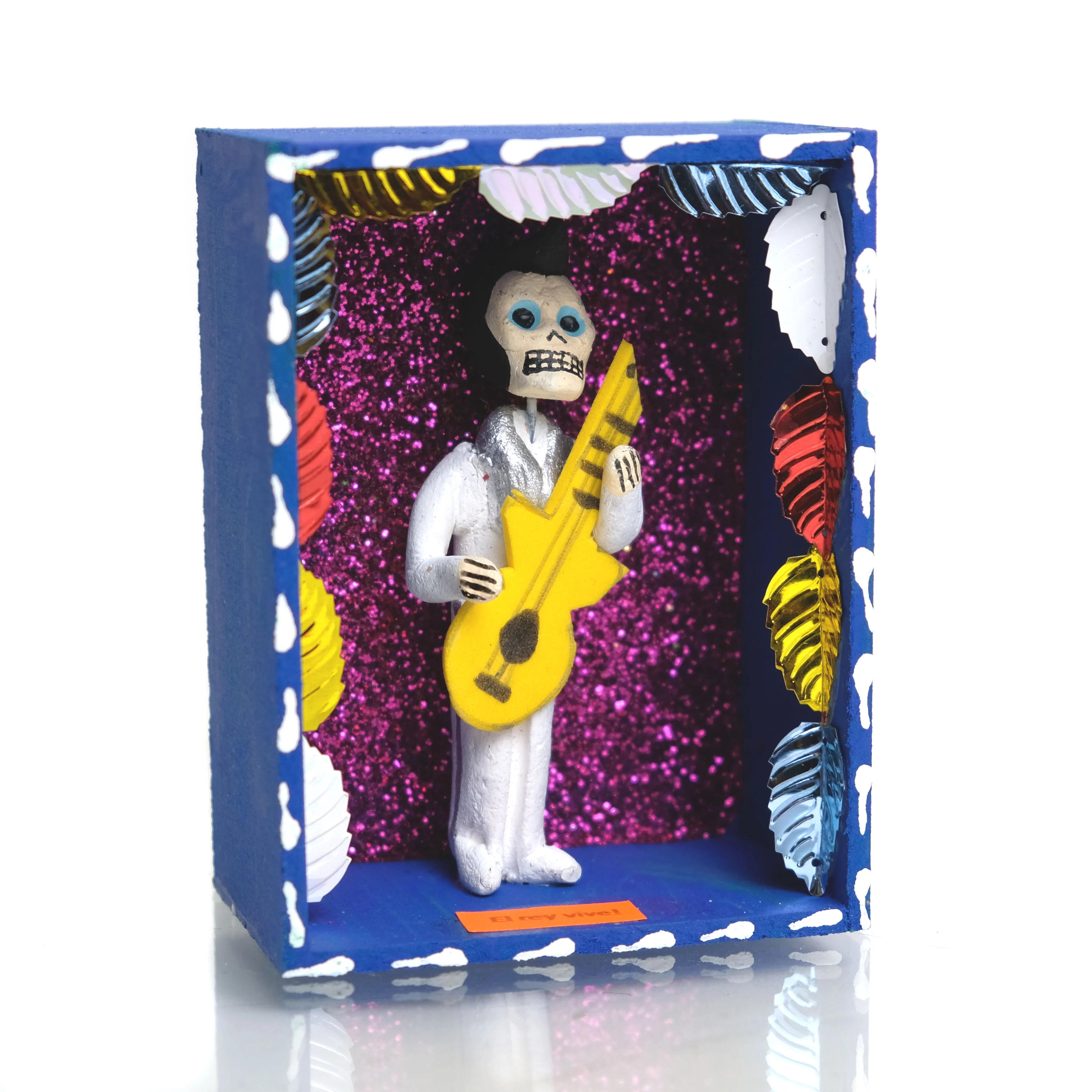 Viva El Rey Tribute to Elvis the King Mexican Dia Del Muerta Caja - Image 5