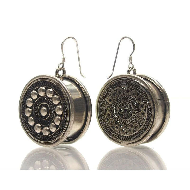 Miao Hmong Traditional Contemporary Temple Earrings, I - Image 2