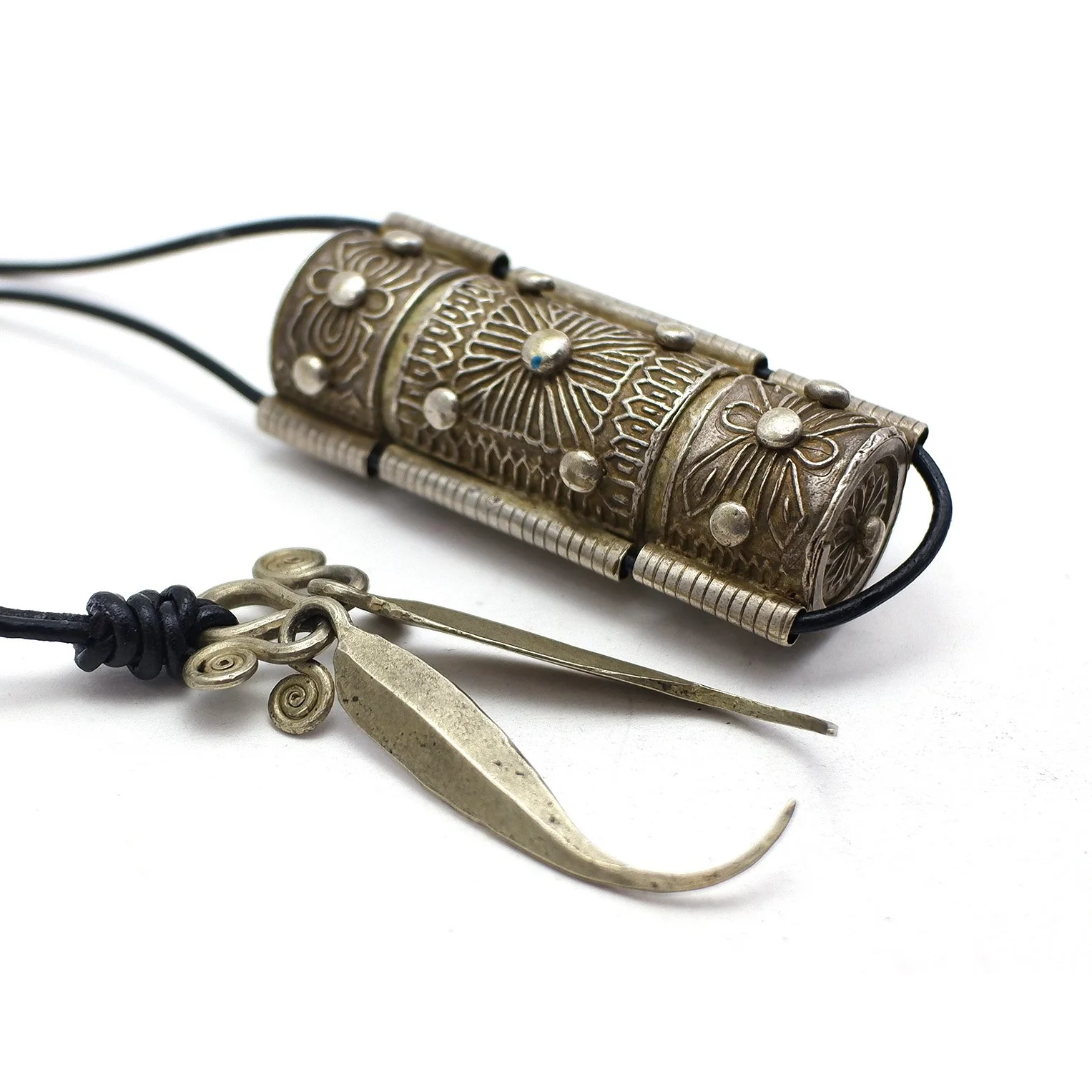 Miao Sterling Silver Betel Container Necklace - Image 6