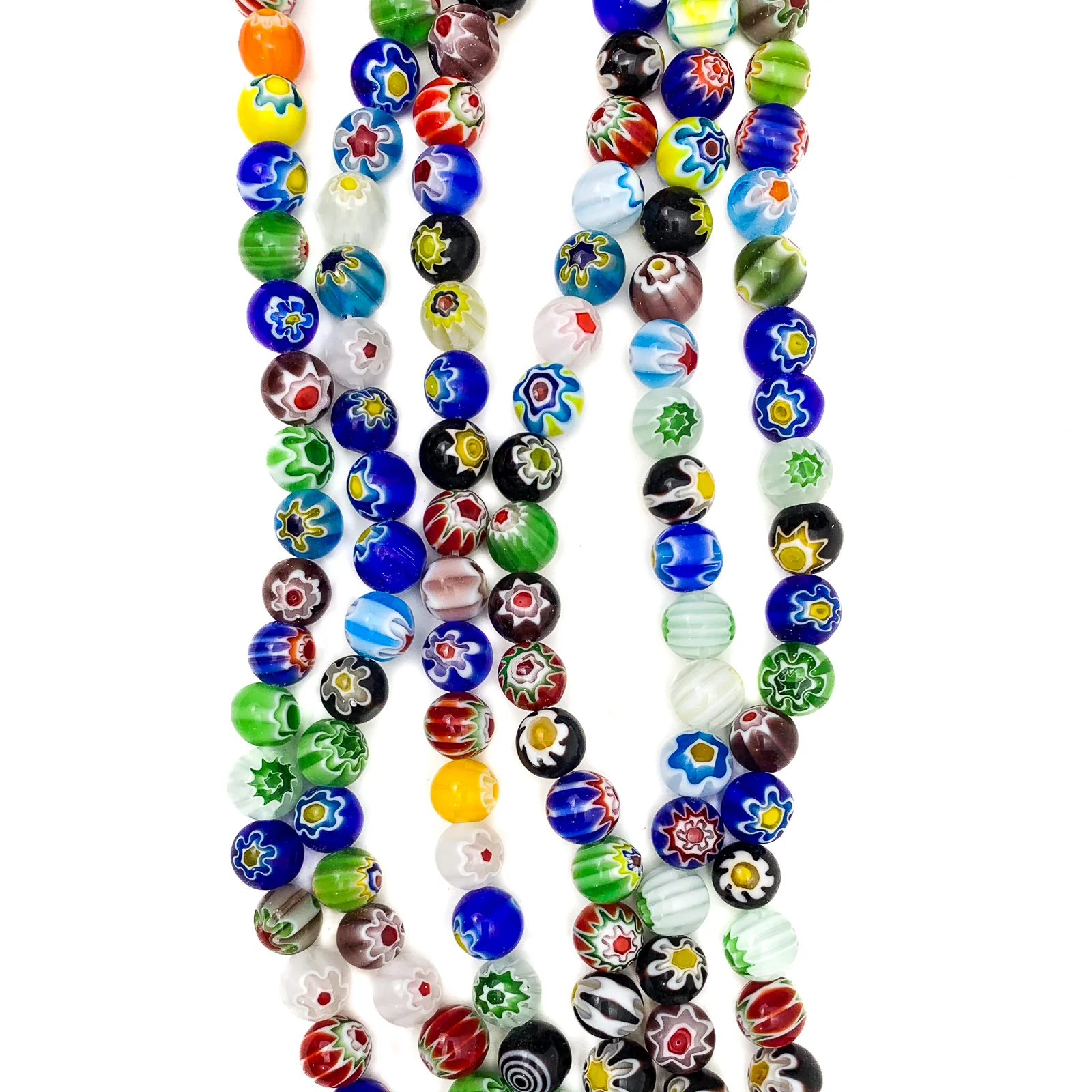 Millefiori 10mm Glass Bead Strand - Image 2