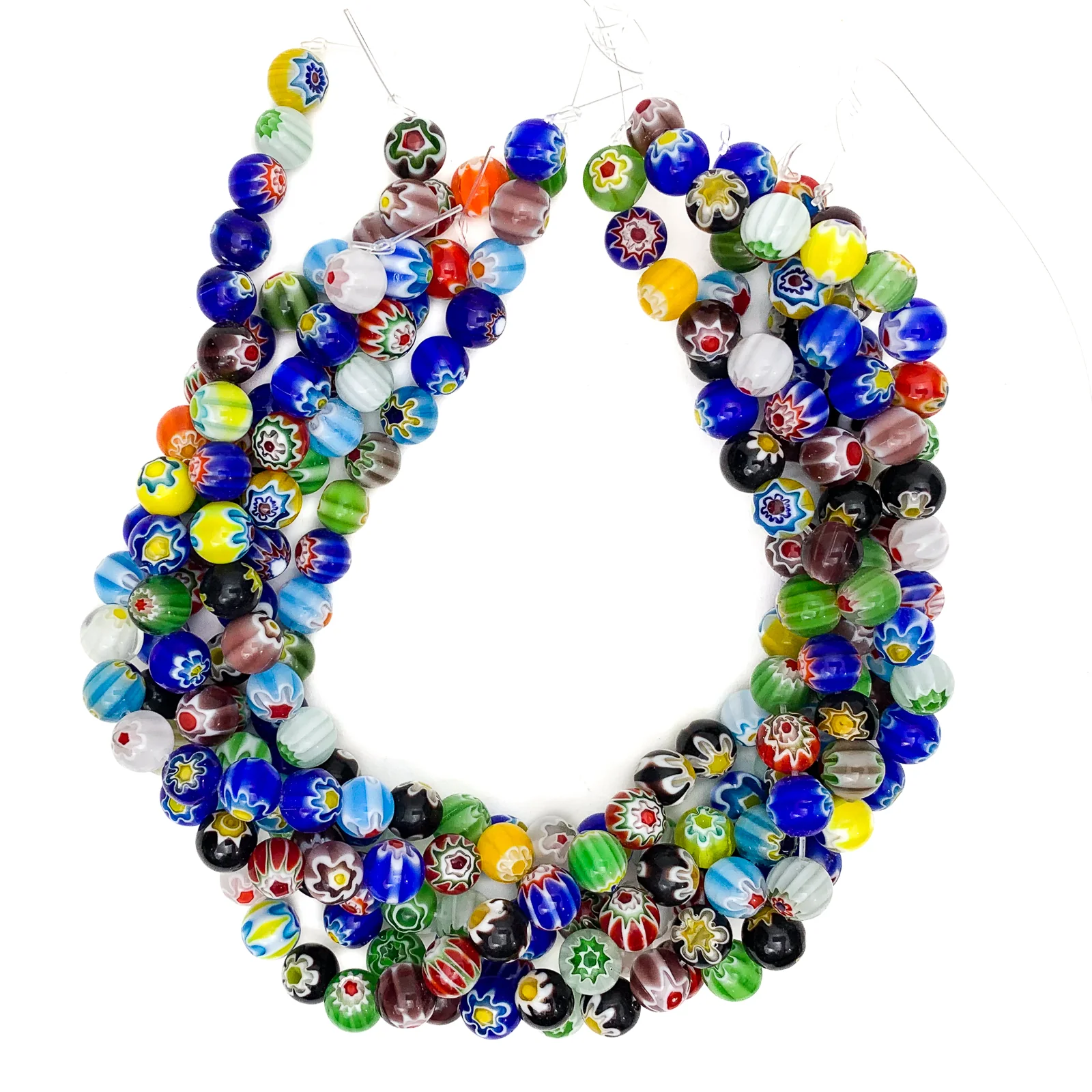 Millefiori 10mm Glass Bead Strand - Image 3